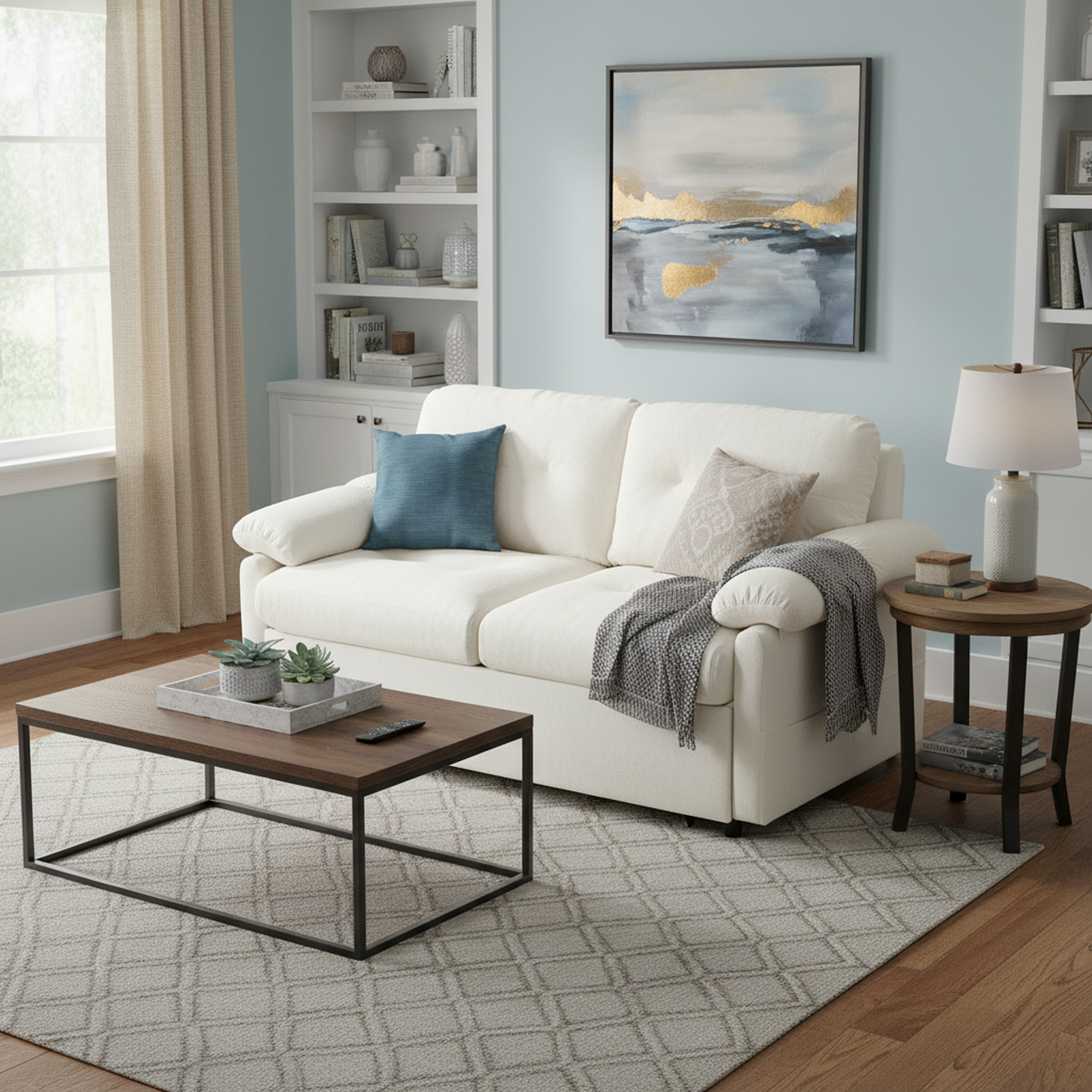 Camden 72" Modern Chenille Loveseat Sleeper Sofa Bed with Storage