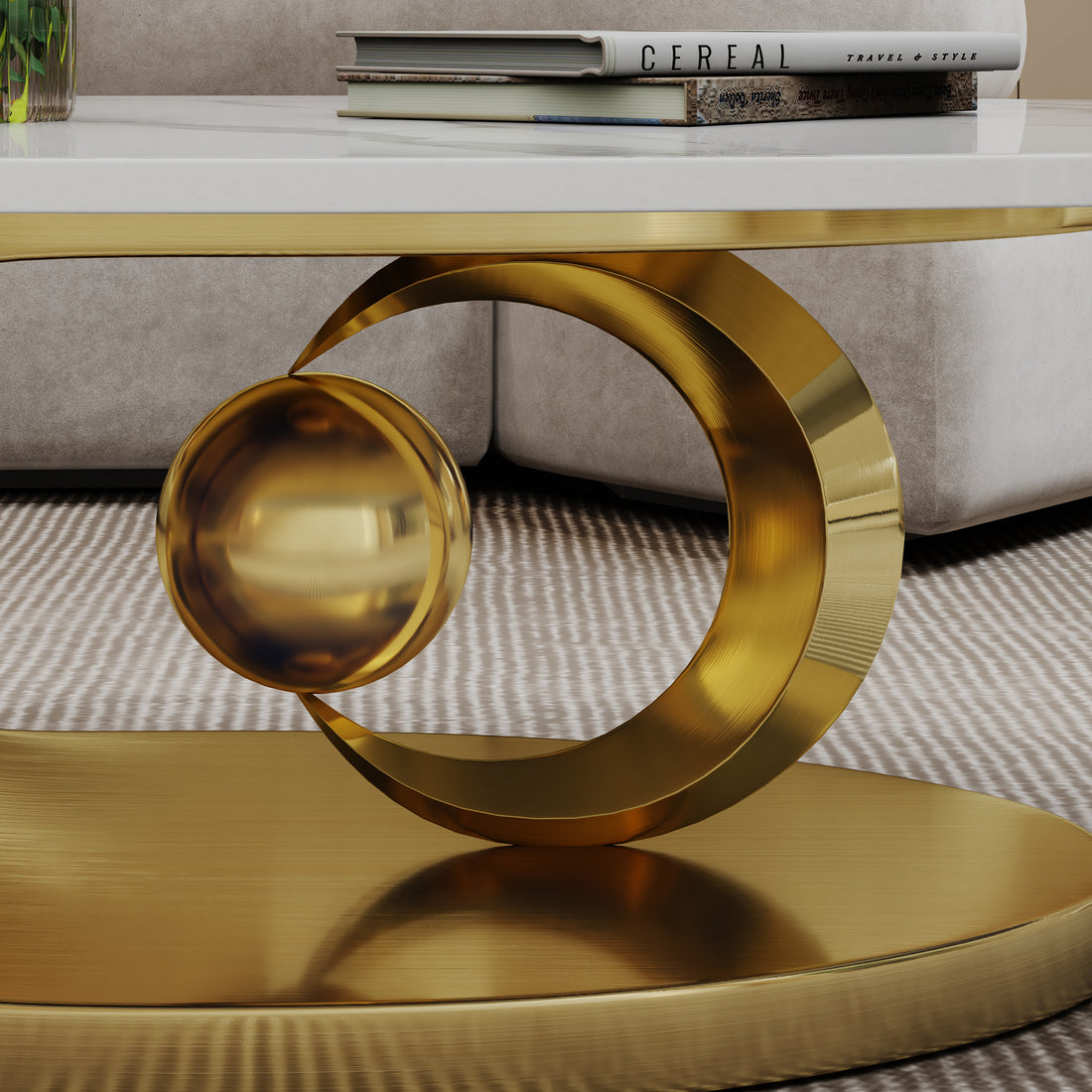 Sculptural Gold Base