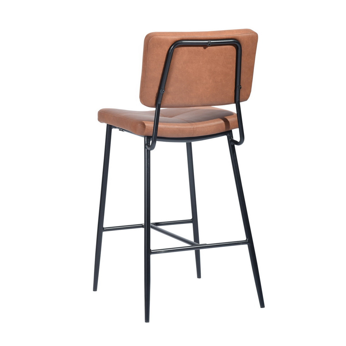 Independence Mid-Century Modern Faux Leather Barstools(Set of 2)-HOMY CASA