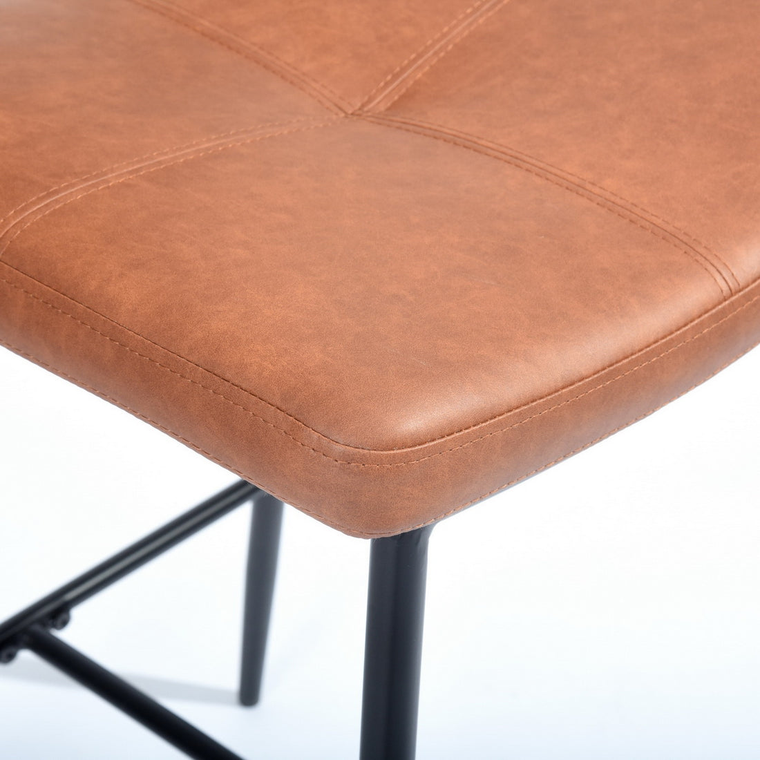 Independence Mid-Century Modern Faux Leather Barstools(Set of 2)-HOMY CASA