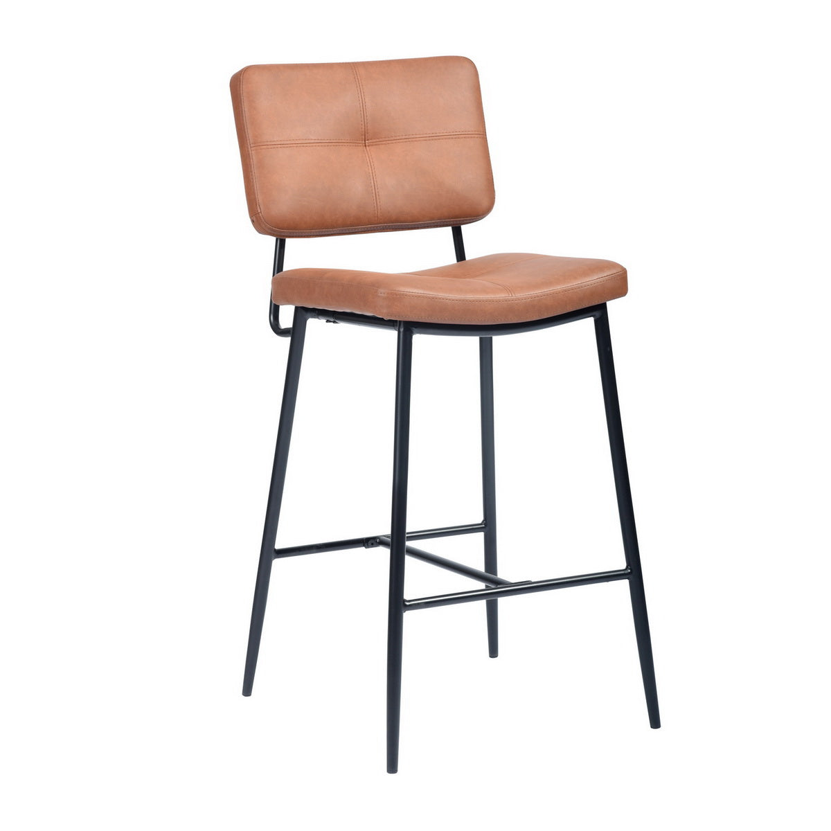 Independence Mid-Century Modern Faux Leather Barstools(Set of 2)-HOMY CASA