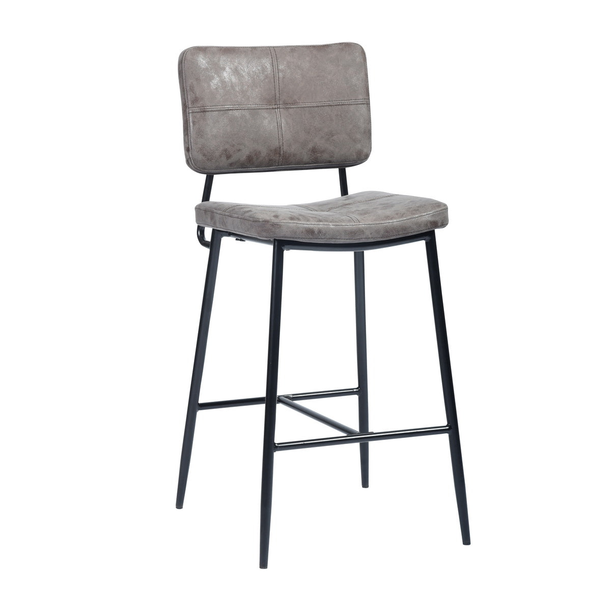 Independence Mid-Century Modern Faux Leather Barstools(Set of 2)-HOMY CASA