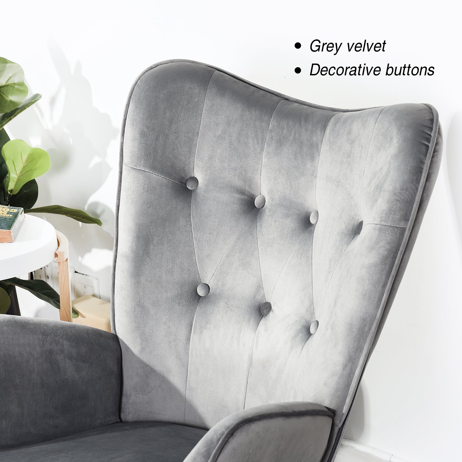 Epping Modern Rocking Fabric Armchair- HOMY CASA