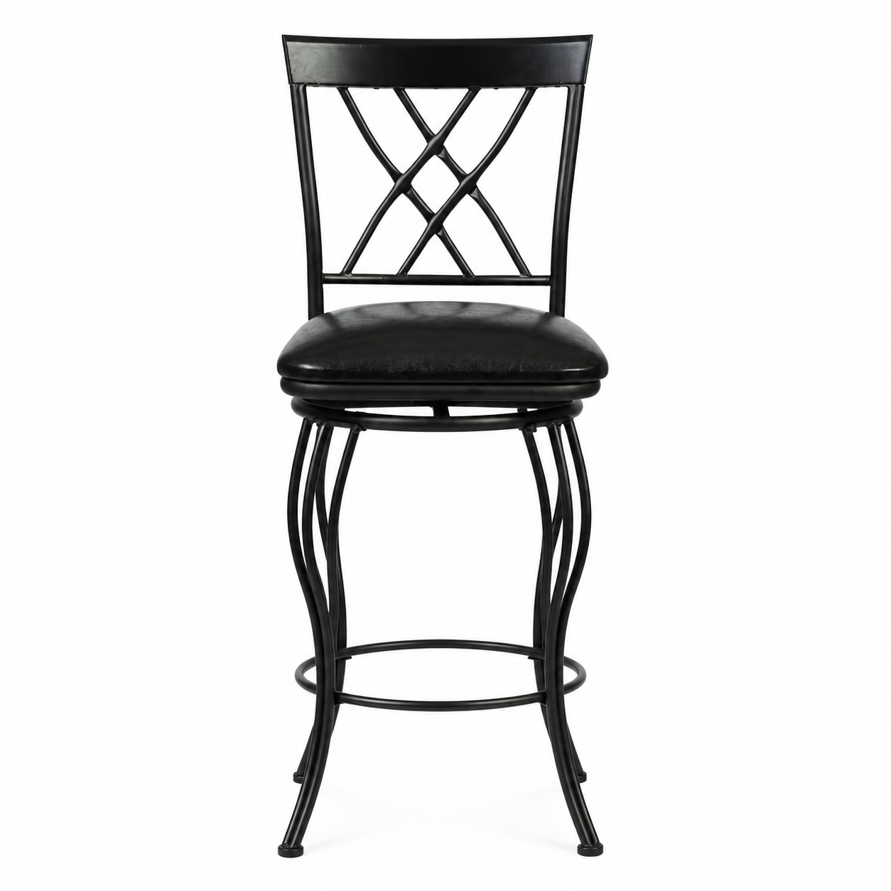 Wichita 29" PU Swivel Bar Stool Set of 2 with Curved Metal Frame
