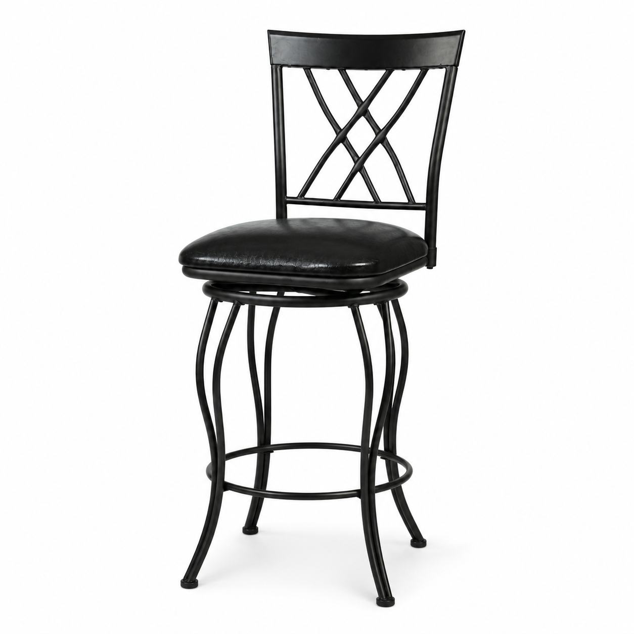 Wichita 29" PU Swivel Bar Stool Set of 2 with Curved Metal Frame