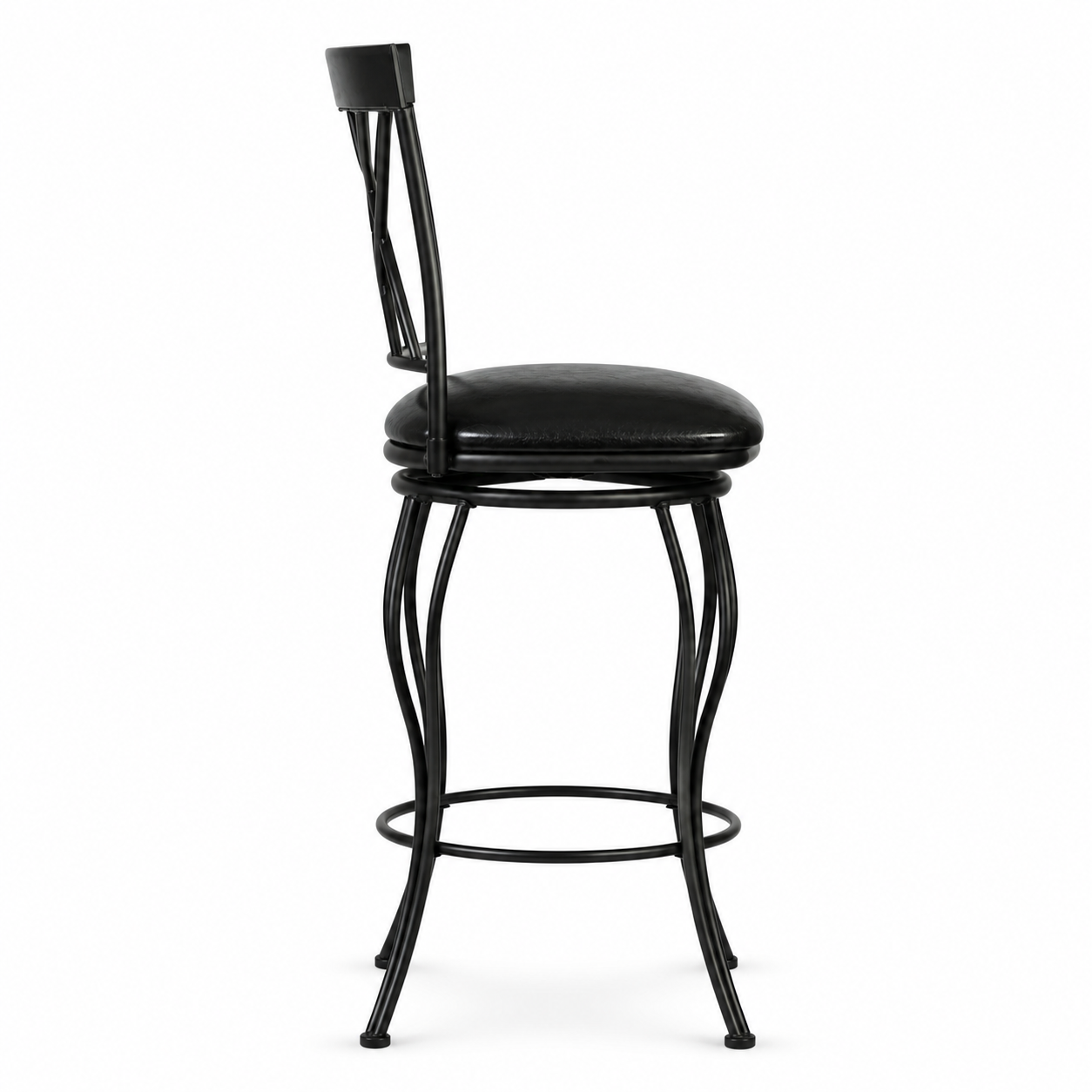 Wichita 29" PU Swivel Bar Stool Set of 2 with Curved Metal Frame