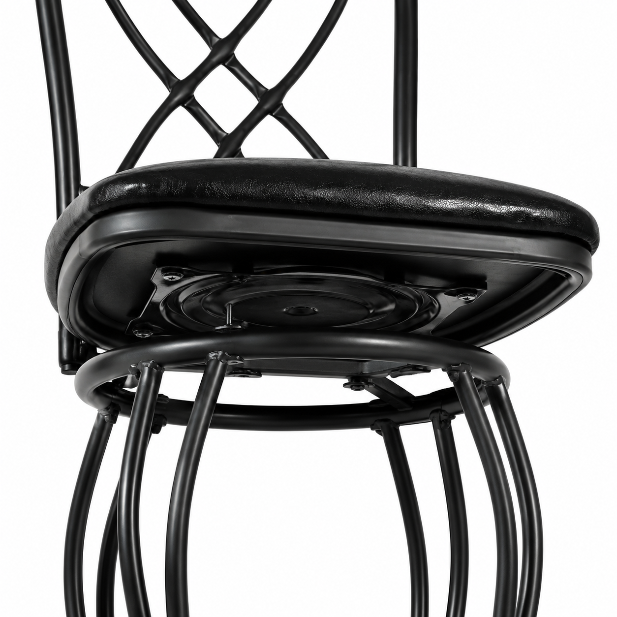 Wichita 29" PU Swivel Bar Stool Set of 2 with Curved Metal Frame