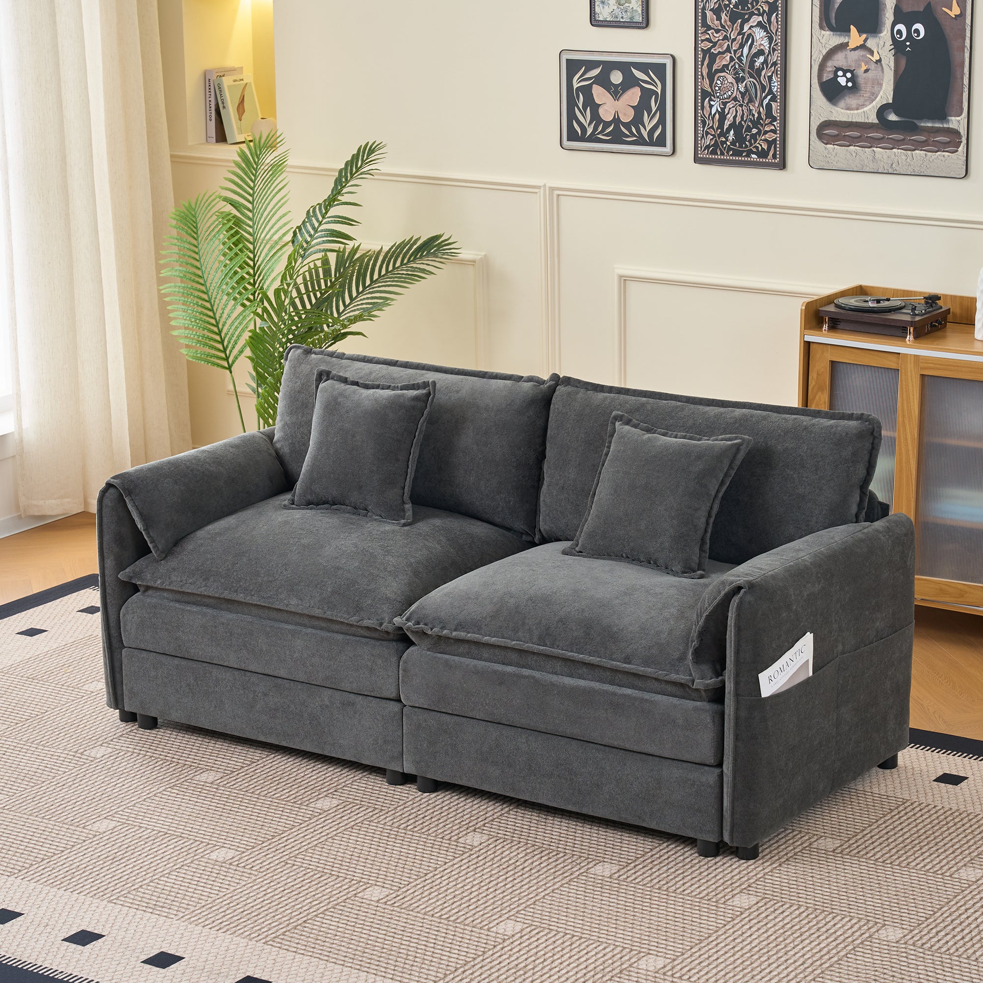 Chicago 76" Chenille Oversized 2-Seater Loveseat Sofa