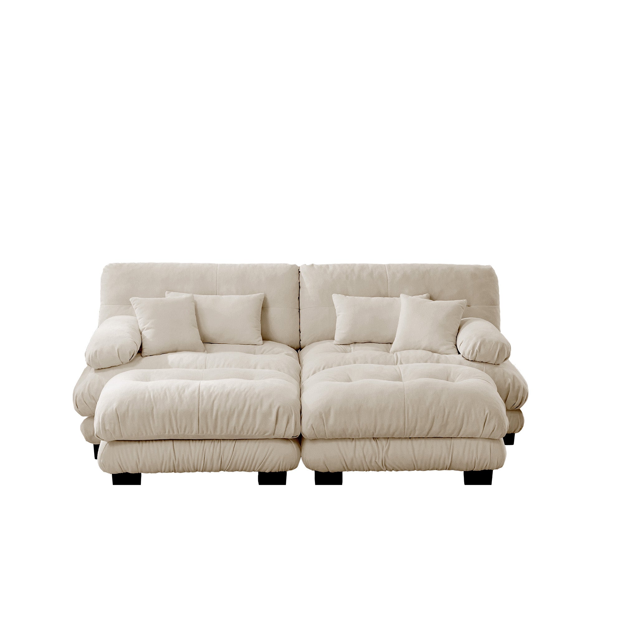 Monterey 94" Modular Chenille Cloud Sofa with 2 Ottomans and Bolstered Armrests