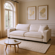 Mid-Century Sofa Couch Modern Upholstered Couch for Livingroom,Bedroom, Apartment, Home Office Beige