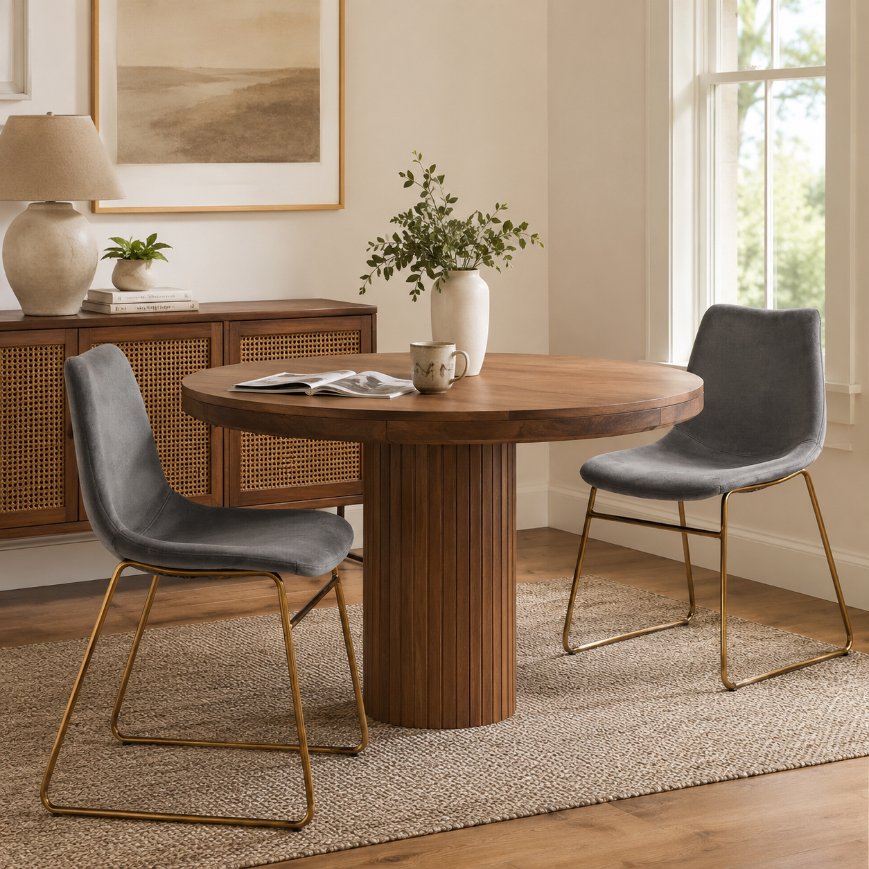 Batassel Velvet Upholstery Dining Chair Set of 2