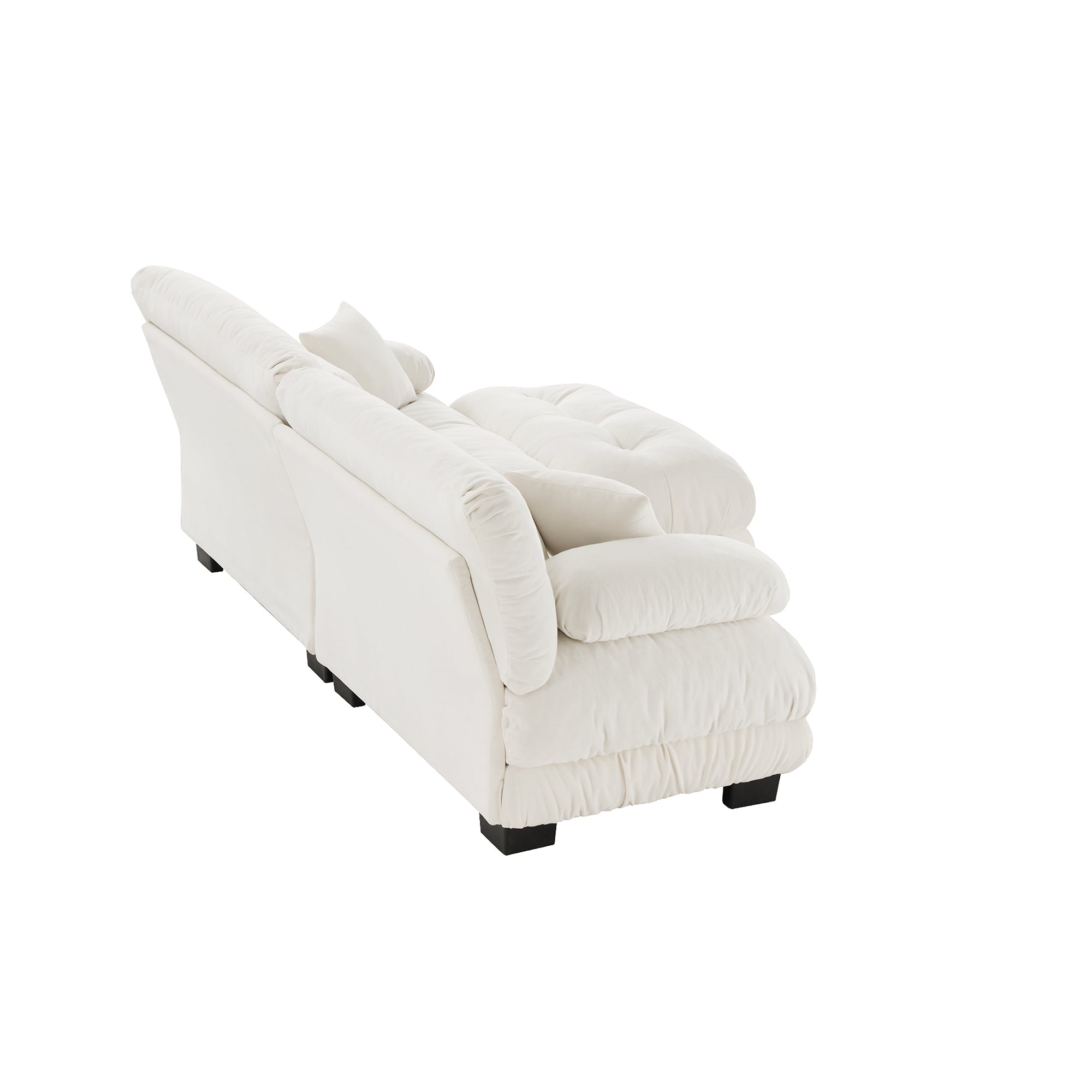 Monterey 94" 3 Piece L Shaped Modular Sofa Set, Velvet Deep Seat 5-Seater Sofa with Ottoman