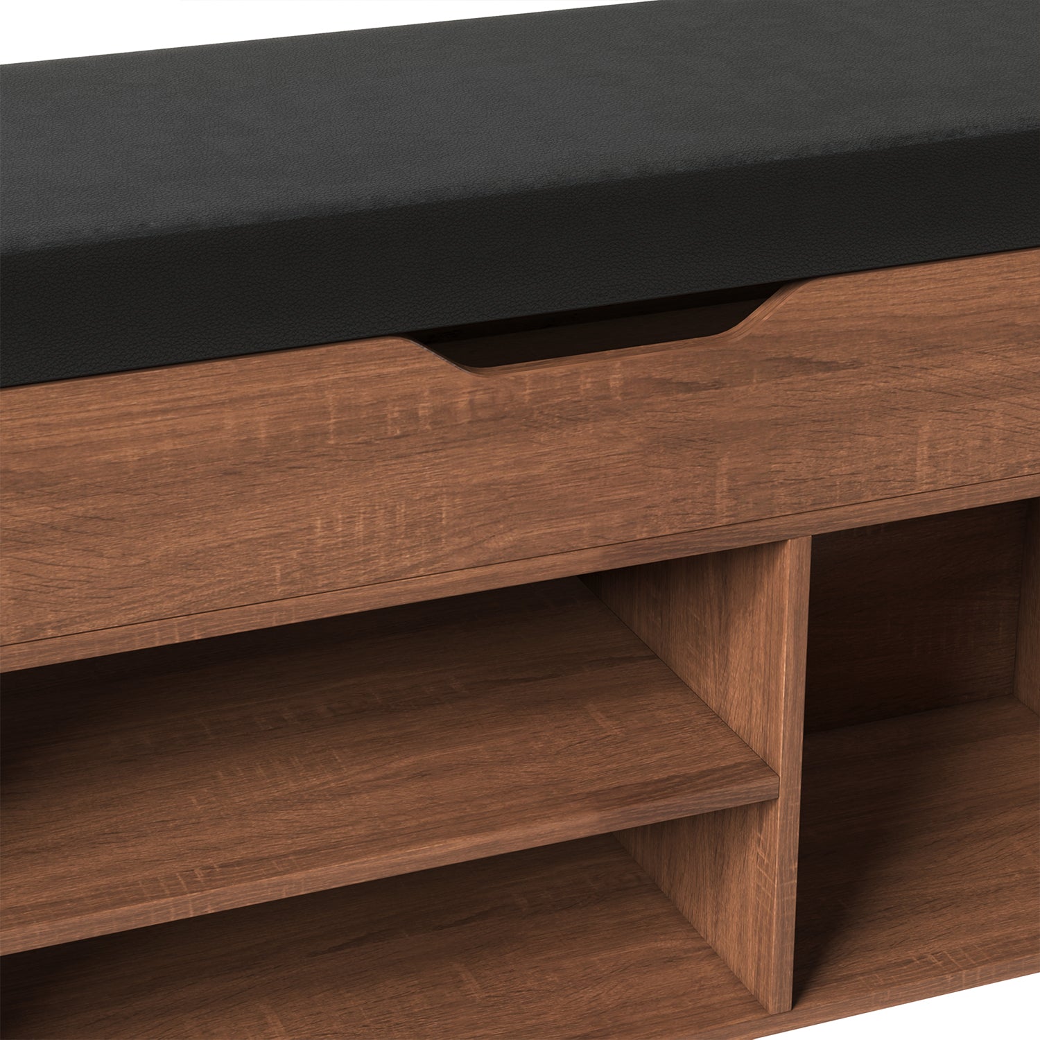 Homy Casa ERNEST 31.5” BROWN Shoe Storage Bench Open Box