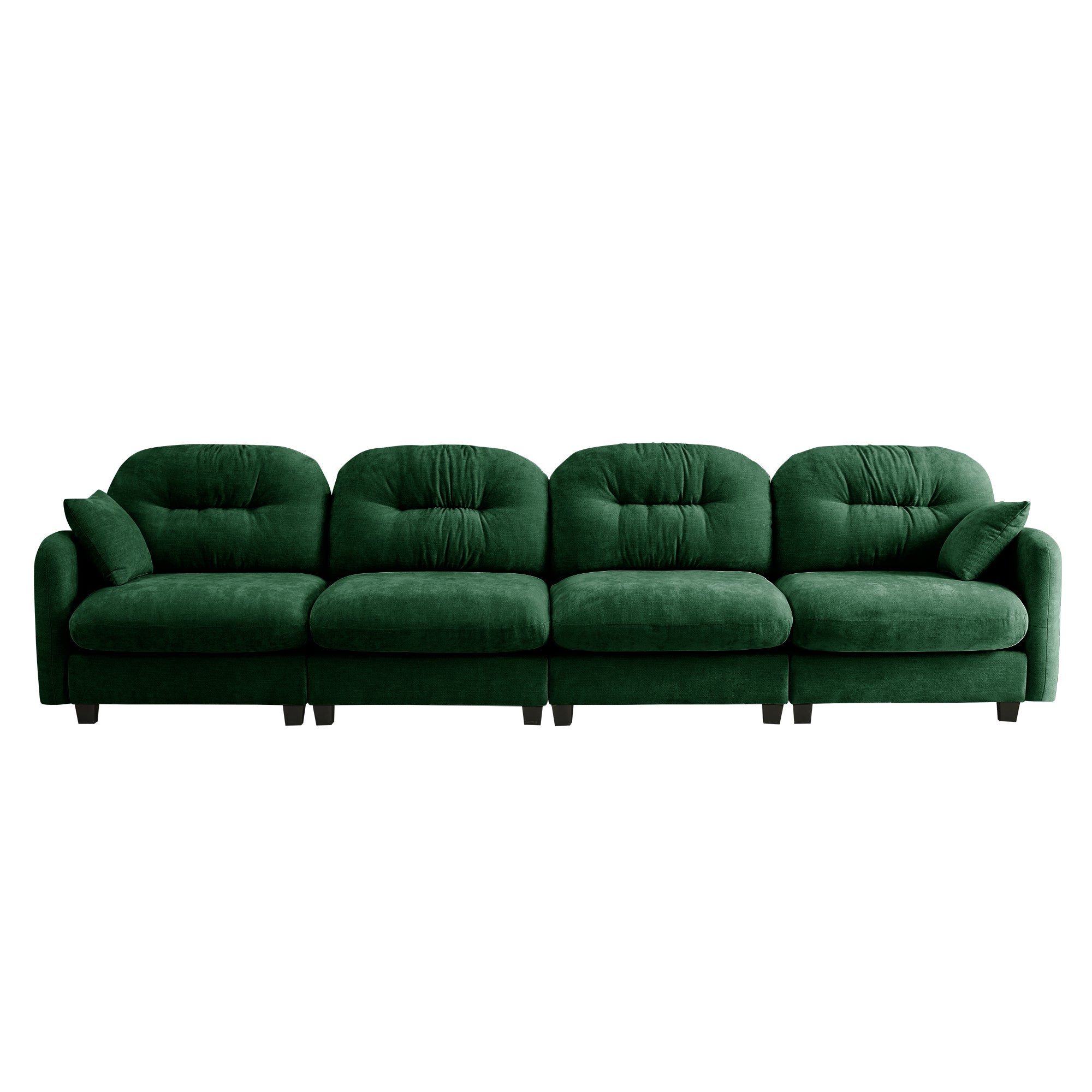 Roselyn 140" Modular Chenille Cloud 4-Seater Sofa with Tufted Cushion Backrest and  Pillows