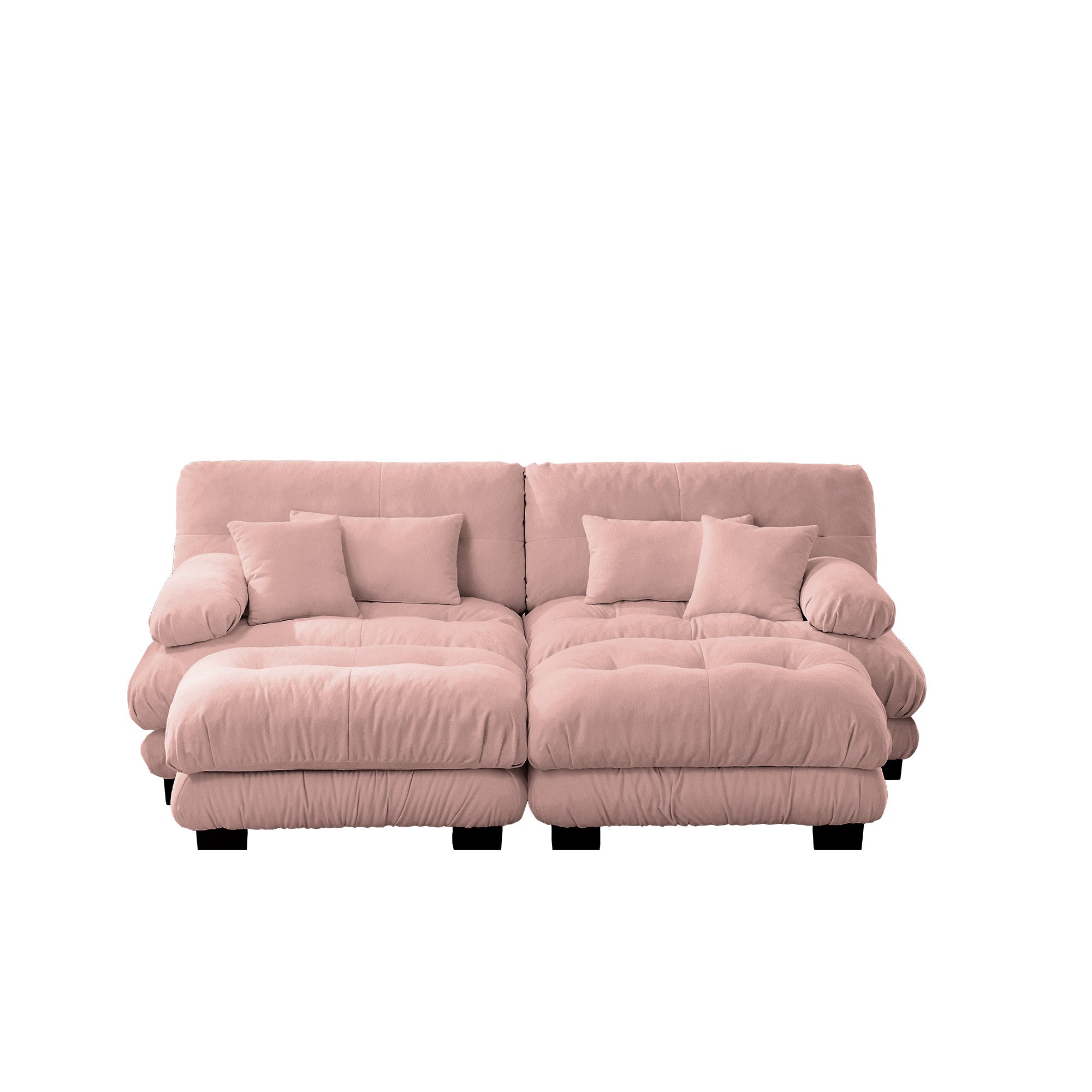 Monterey 94" Modular Chenille Cloud Sofa with 2 Ottomans and Bolstered Armrests