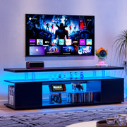 Lyra 70" Modern LED Entertainment TV Stand with Storage Cabinet Black