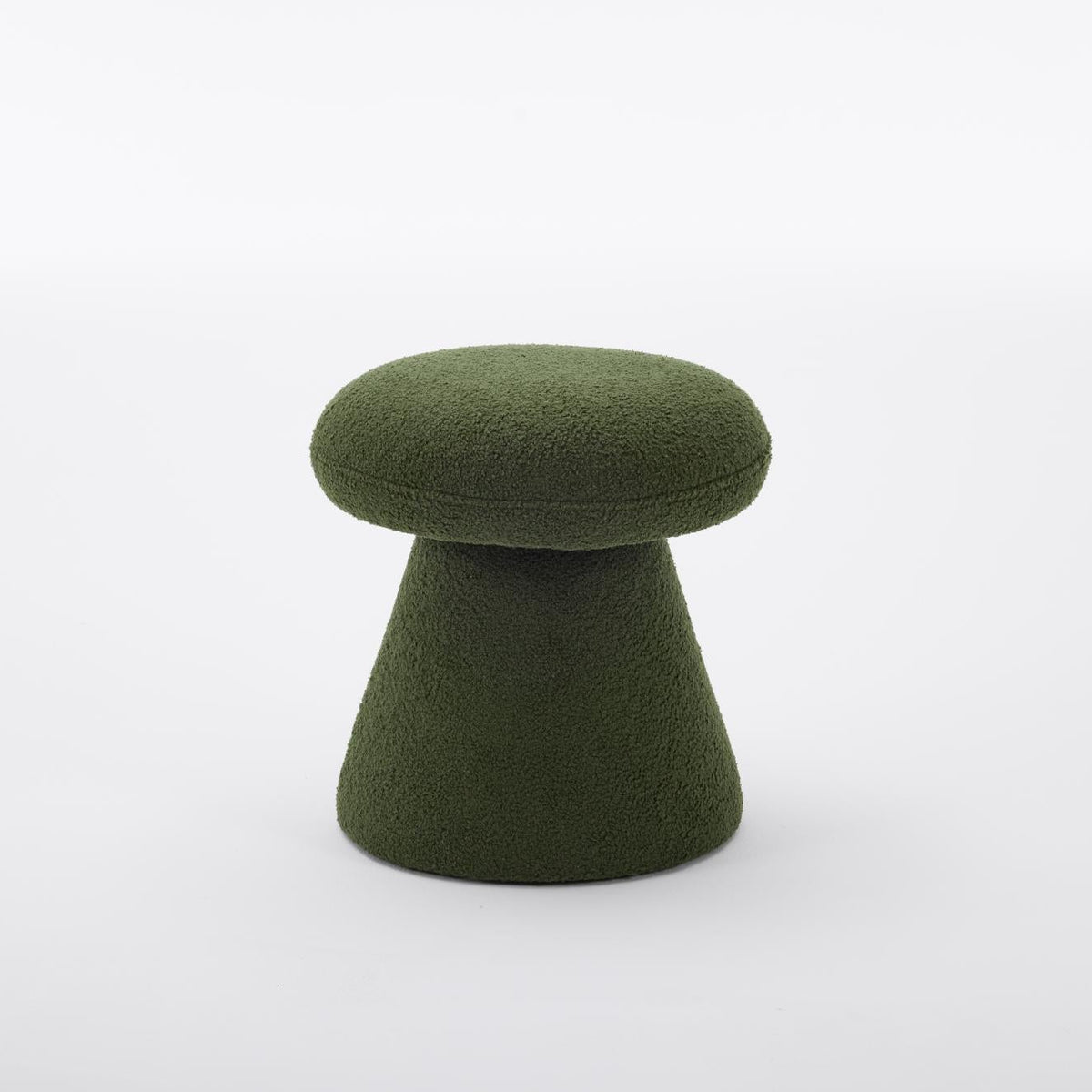 Moraine 16" Teddy Fabric Mushroom Ottoman Stool