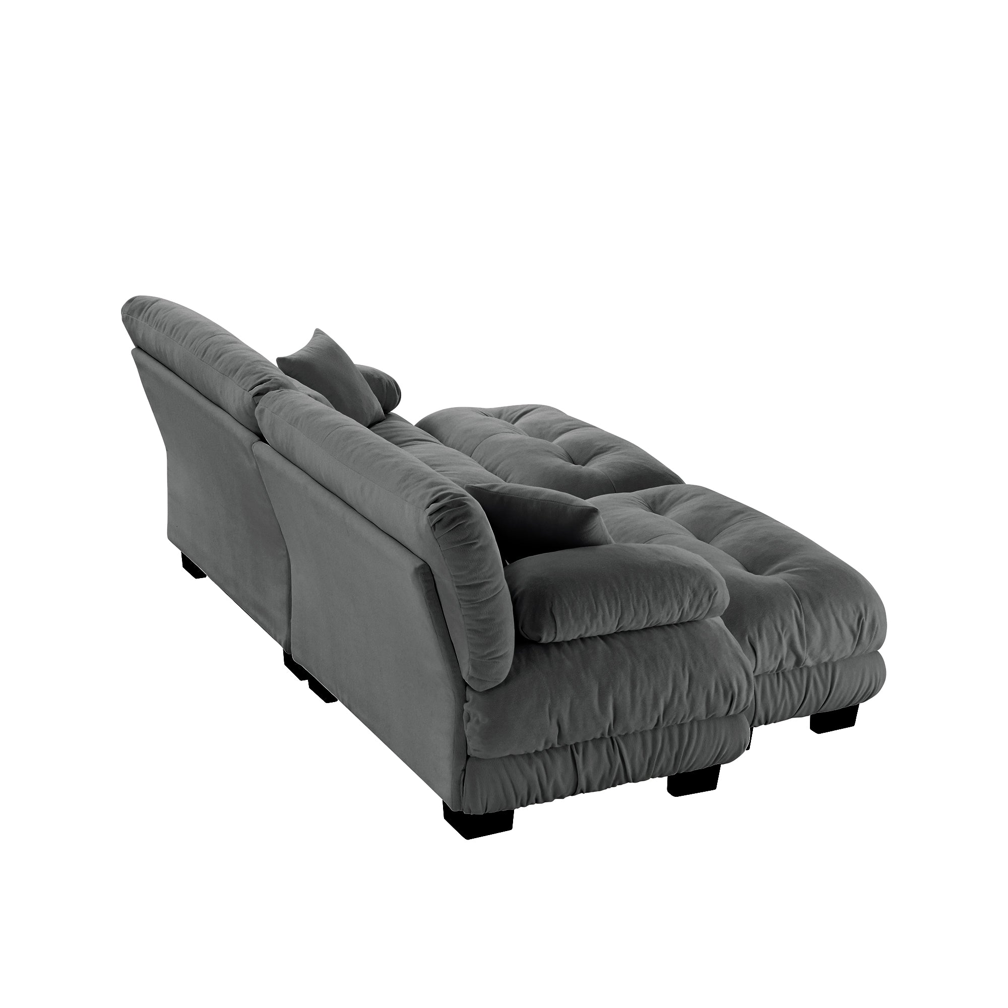 Monterey 94" Modular Chenille Cloud Sofa with 2 Ottomans and Bolstered Armrests