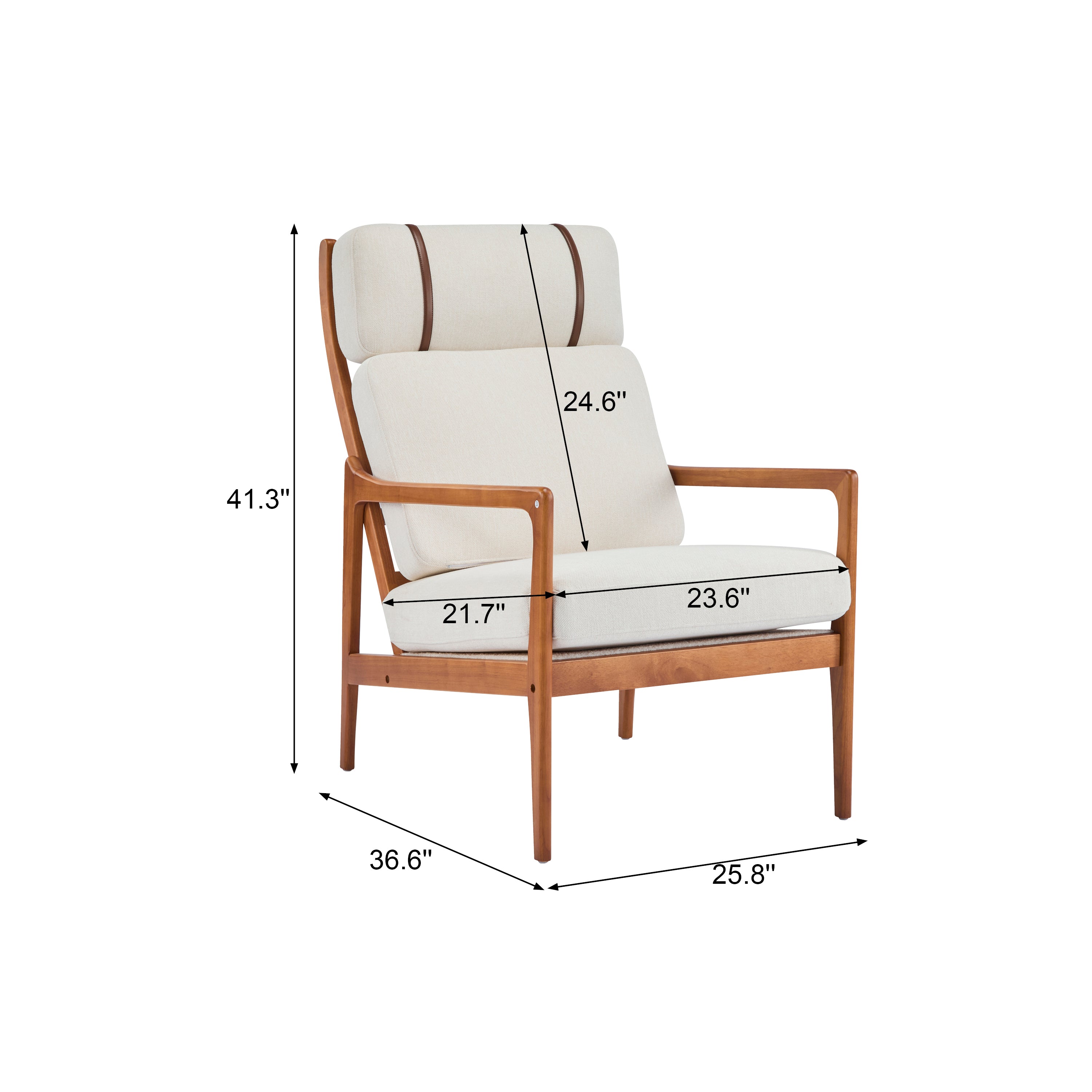 Crater Mid Century Ergonomic Accent Armchair