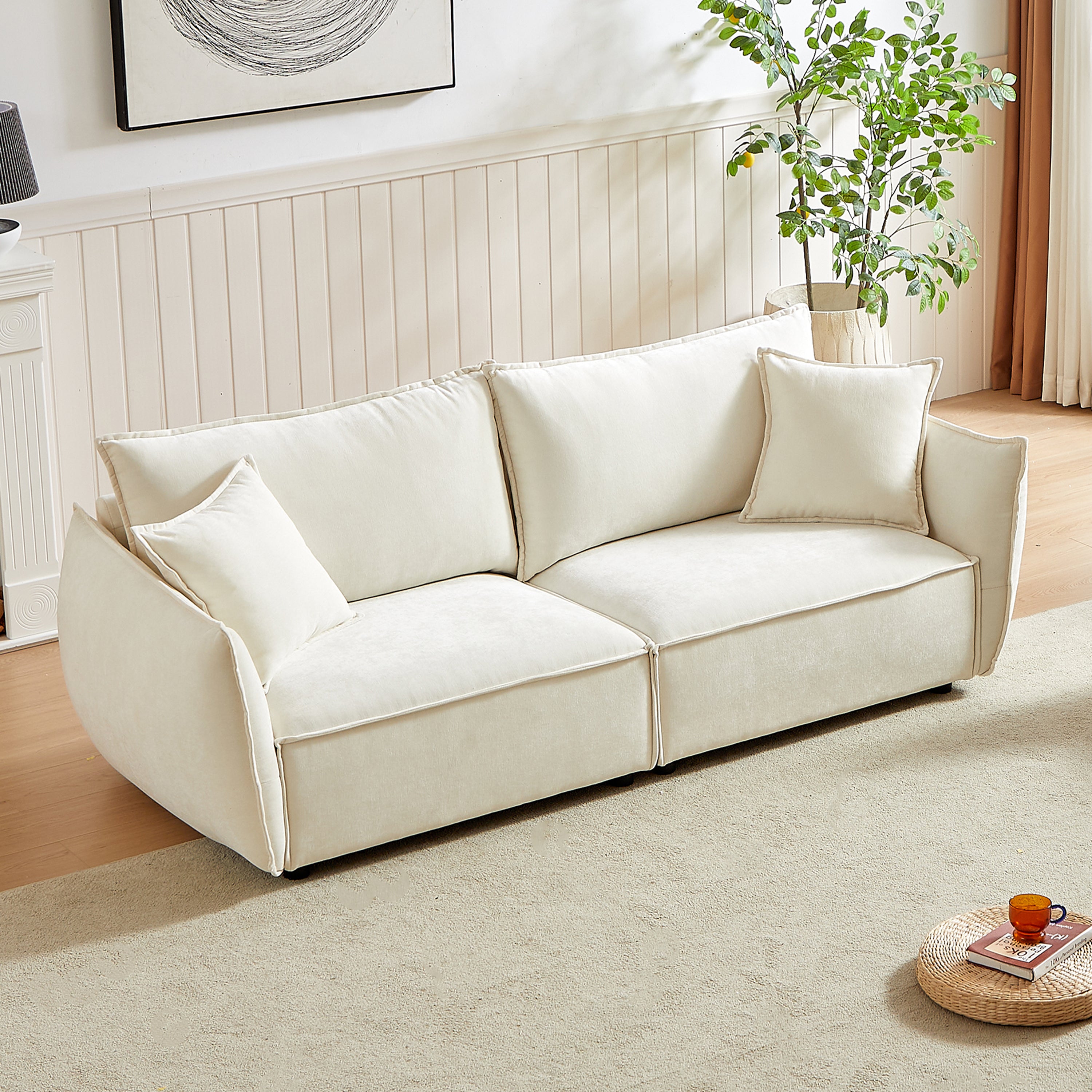 Phoenix 88" 3-Seater Linen Fabric Sofa