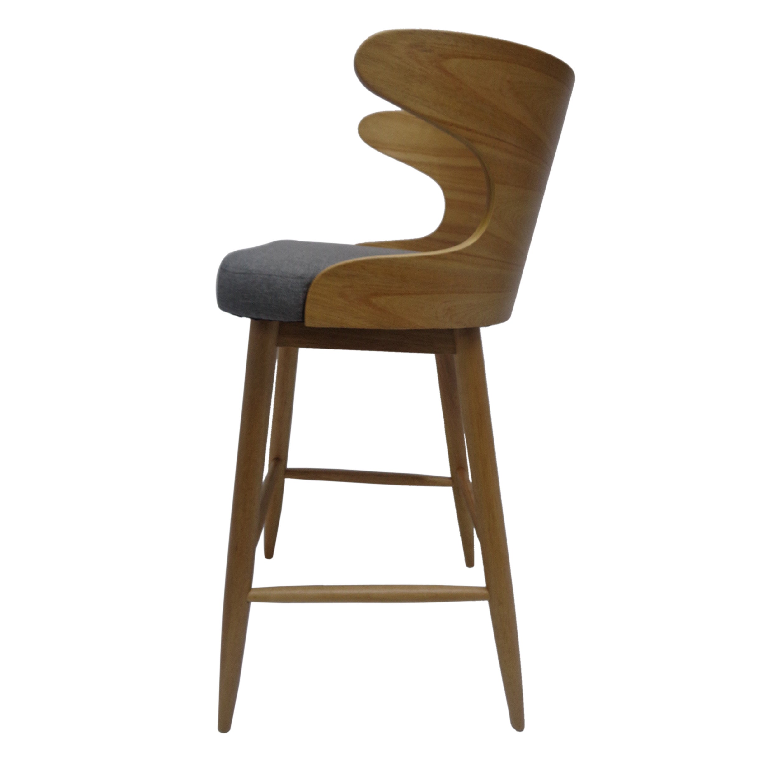 Homy Casa Chianti Mid-Century Modern Soild Wood Barstool Set of 2