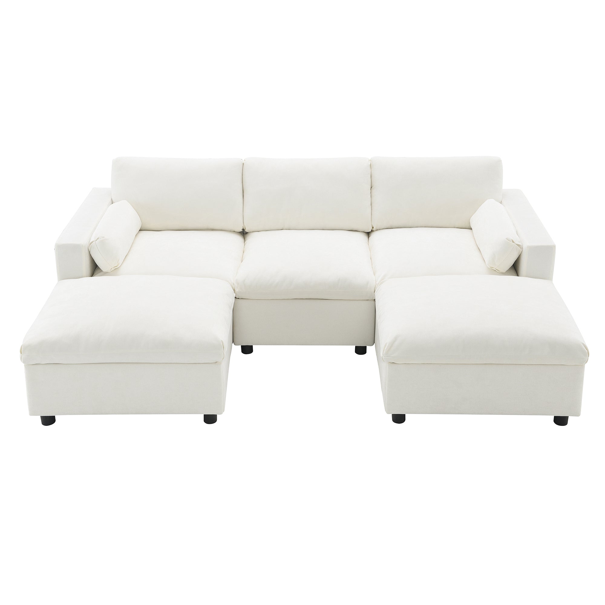 Madison U-Shaped Modular Sectional Sofa with Ottomans