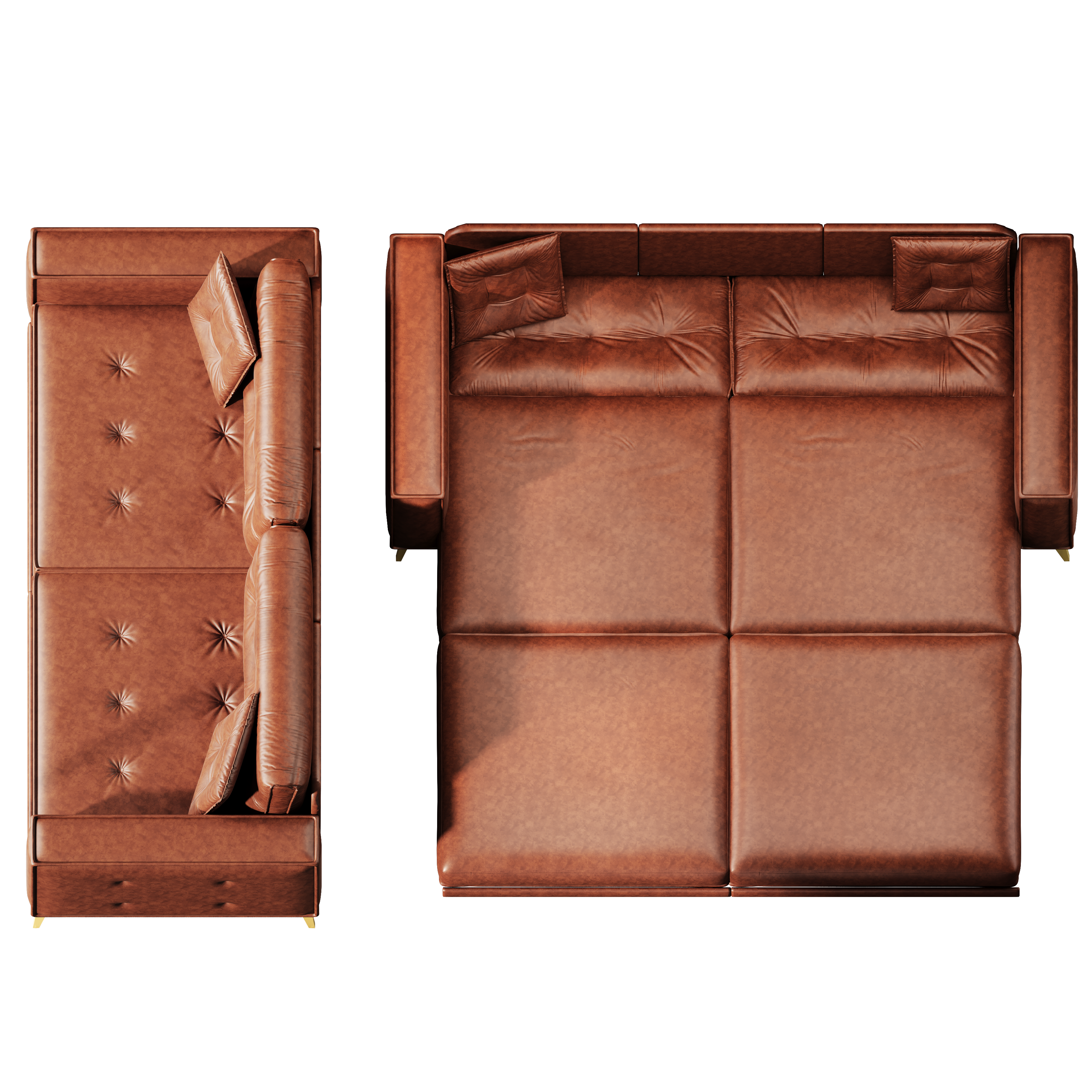 Lexington 92" Faux Leather 4-Seater Sleeper Sofa Bed with Ultra Wide Armrests and Pillows