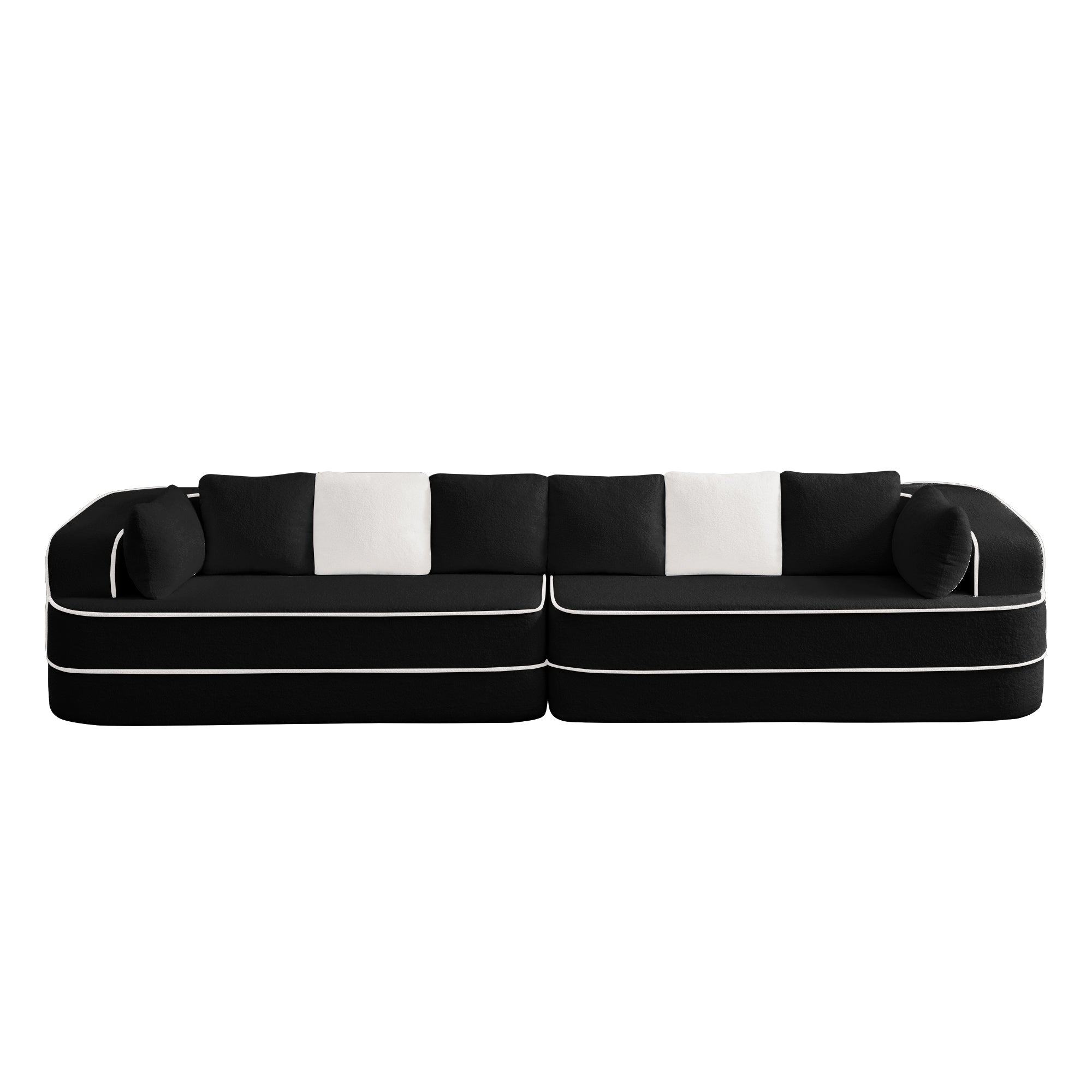 Gilbert 135" Teddy Fabric 4-Seat Oversized Modular Sofa