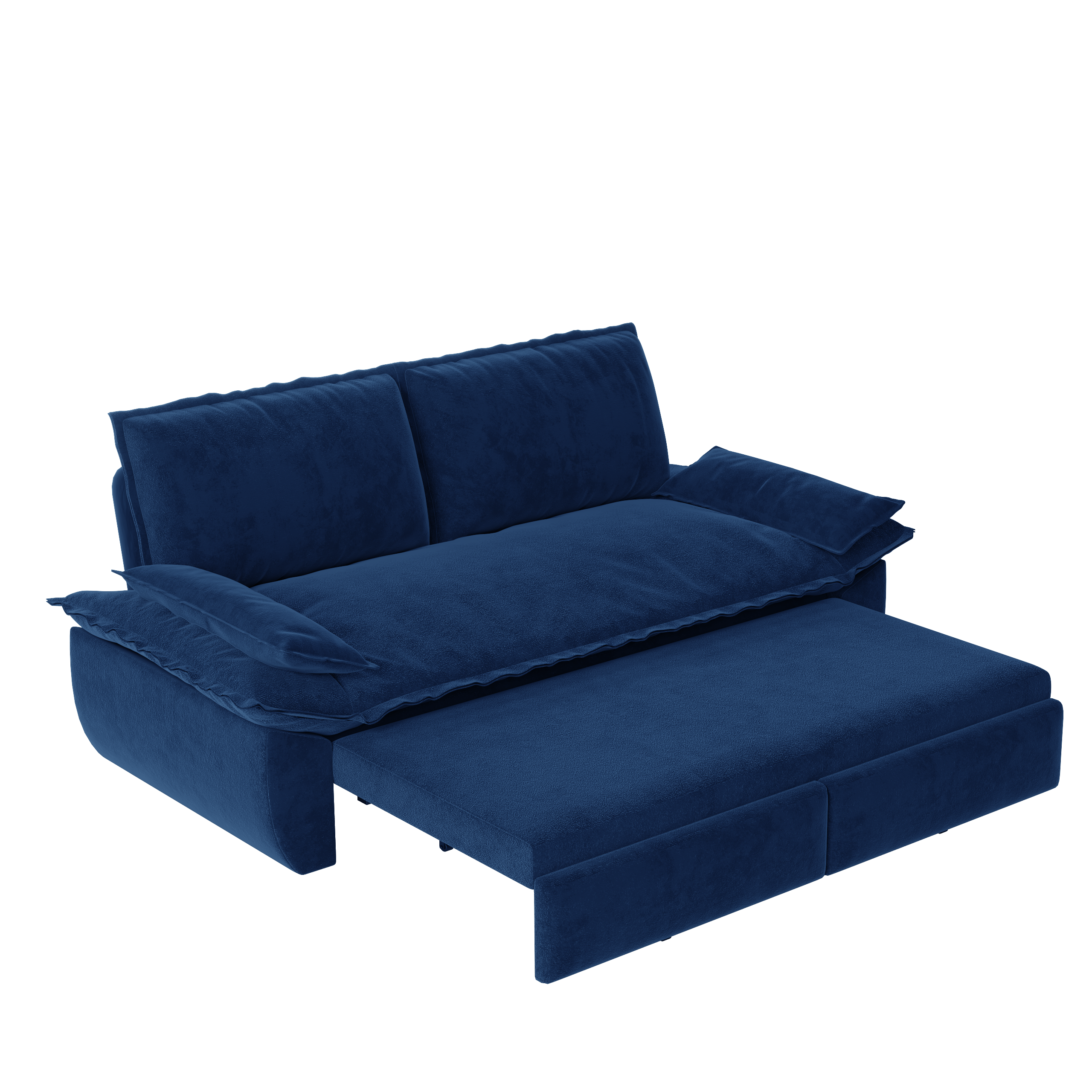 Alameda 73" Modern Velvet Queen Pull-Out Sleeper Sofa Bed with Wide Armrests