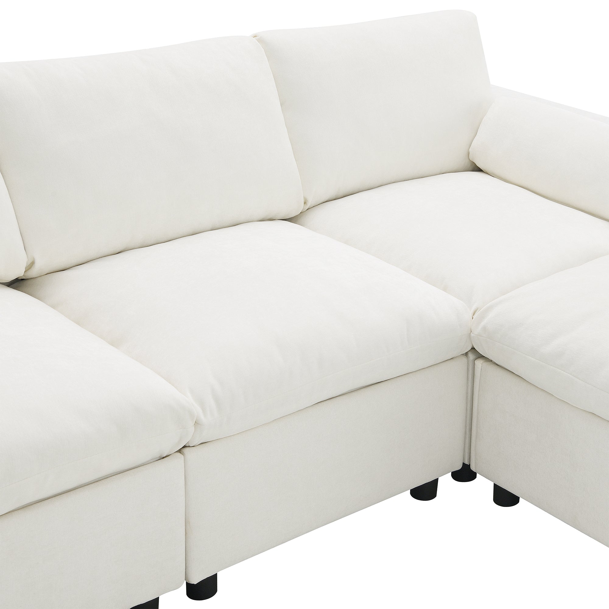 Madison U-Shaped Modular Sectional Sofa with Ottomans