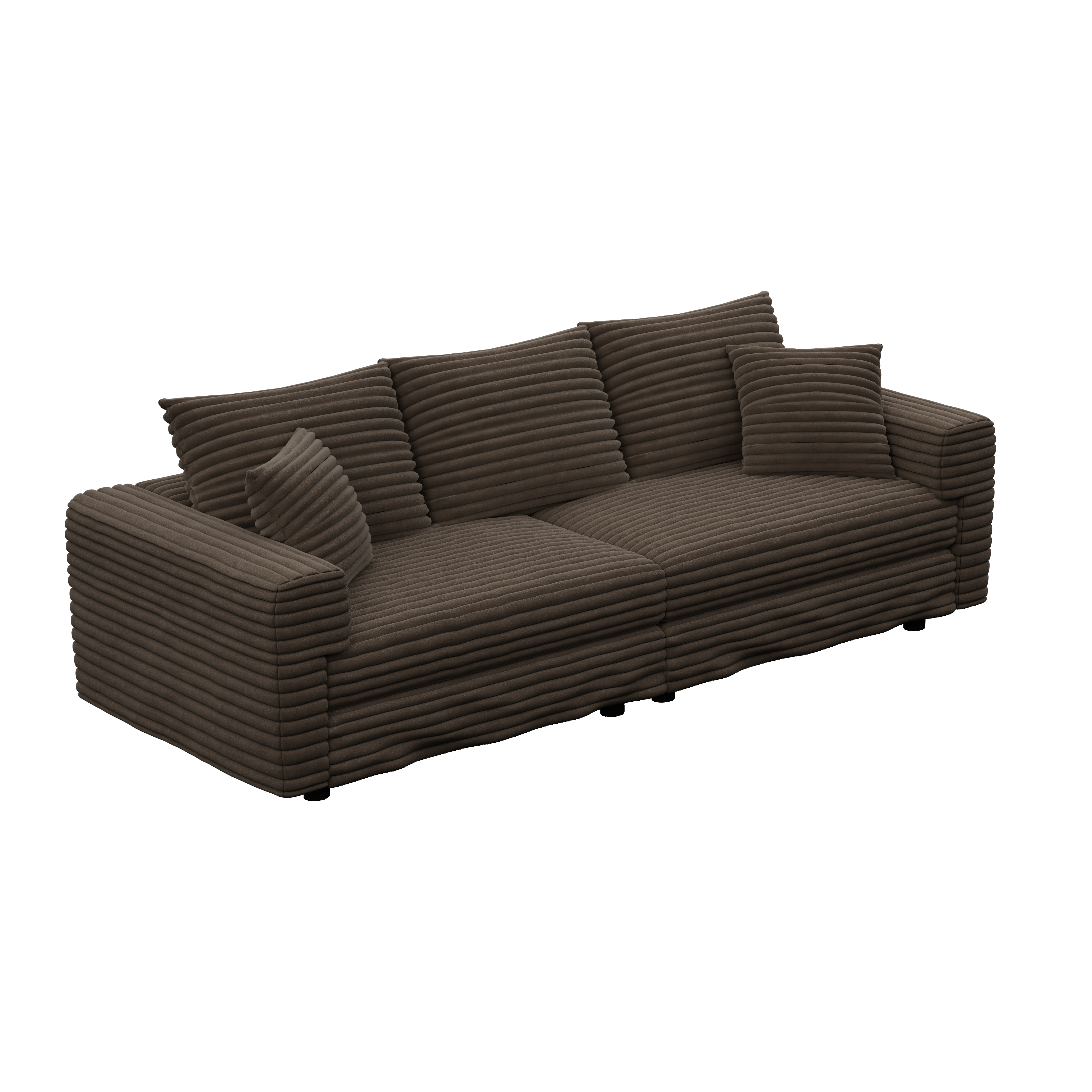 Norwalk 83" Modular Plush Corduroy U-Shaped Sectional Sofa with 2 Movable Ottomans