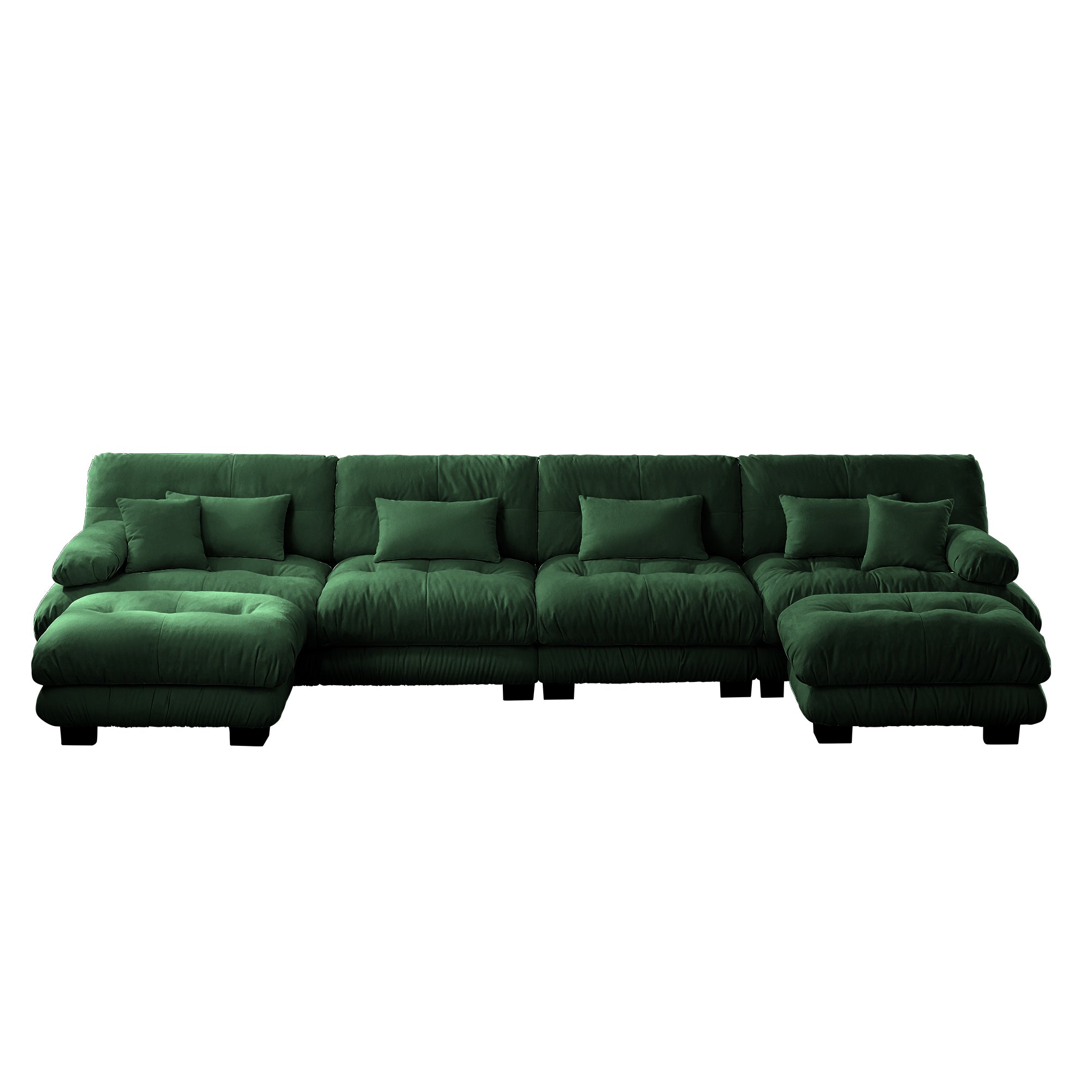 Monterey 173" Oversized Modular Chenille U-Shaped Cloud Sectional Sofa with 2 Ottomans