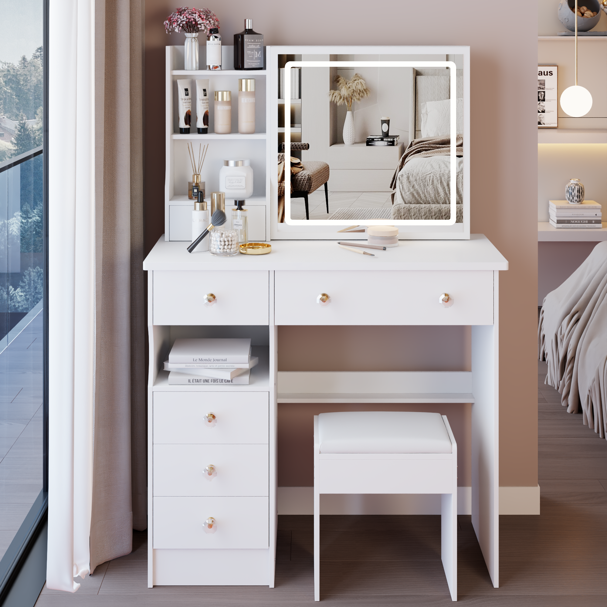 Mona 37" Vanity Set with LED Mirror