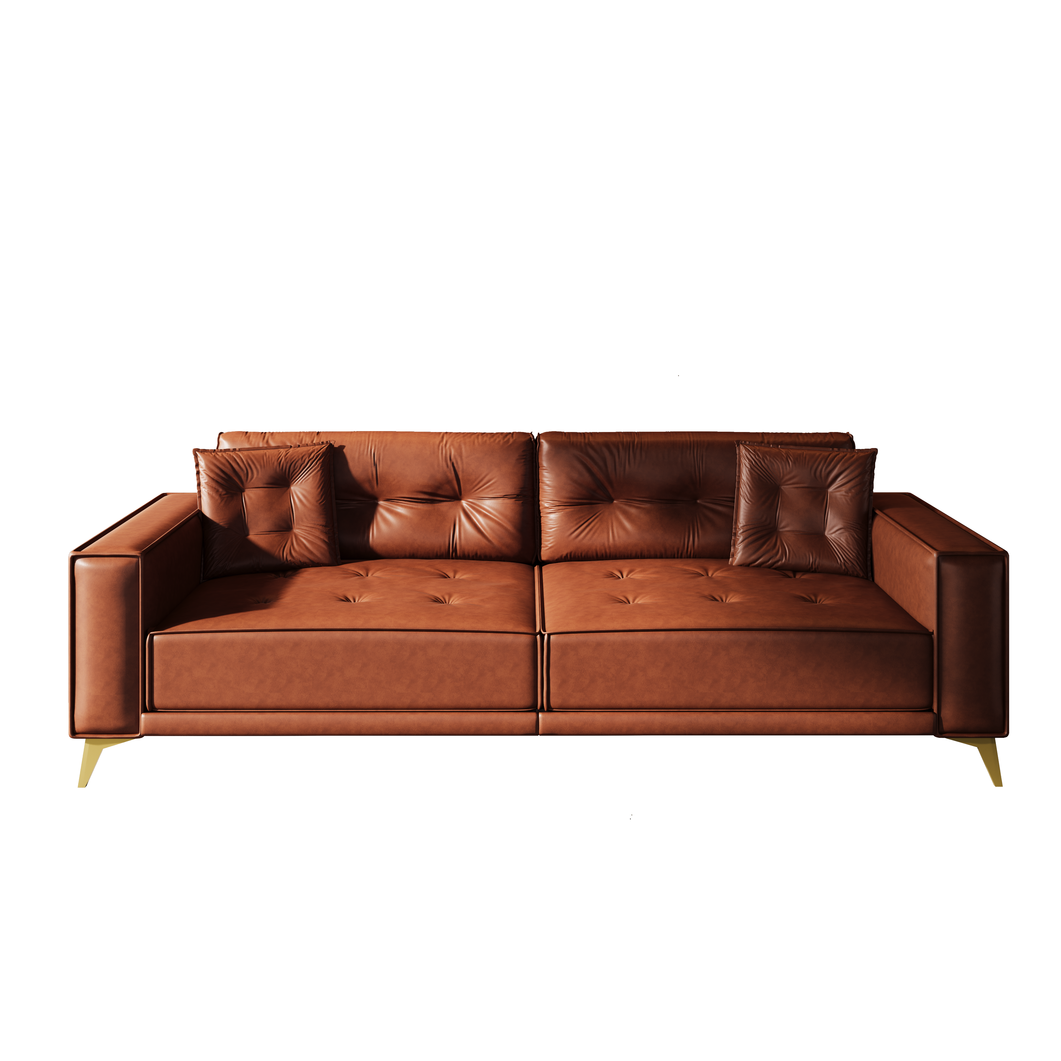 Lexington 92" Faux Leather 4-Seater Sleeper Sofa Bed with Ultra Wide Armrests and Pillows