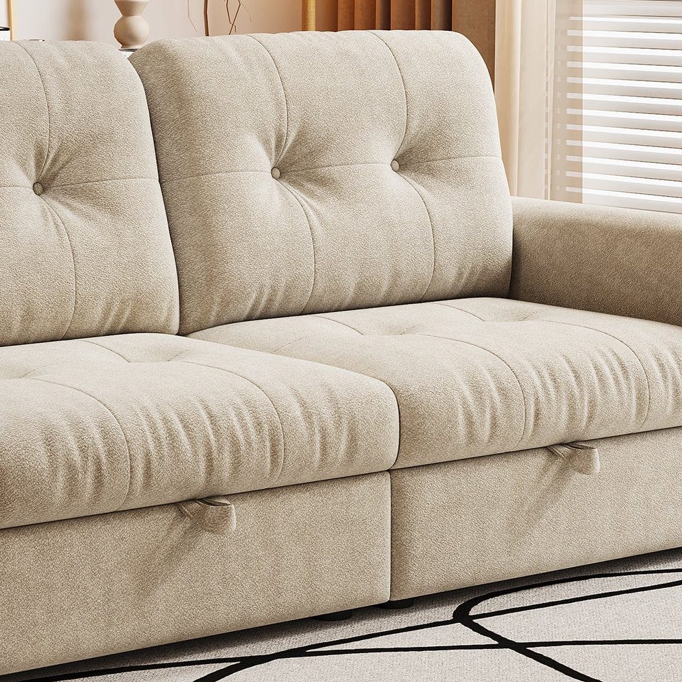 Somerset 77" Convertible Sofa Bed with Cup Holders and USB Charging