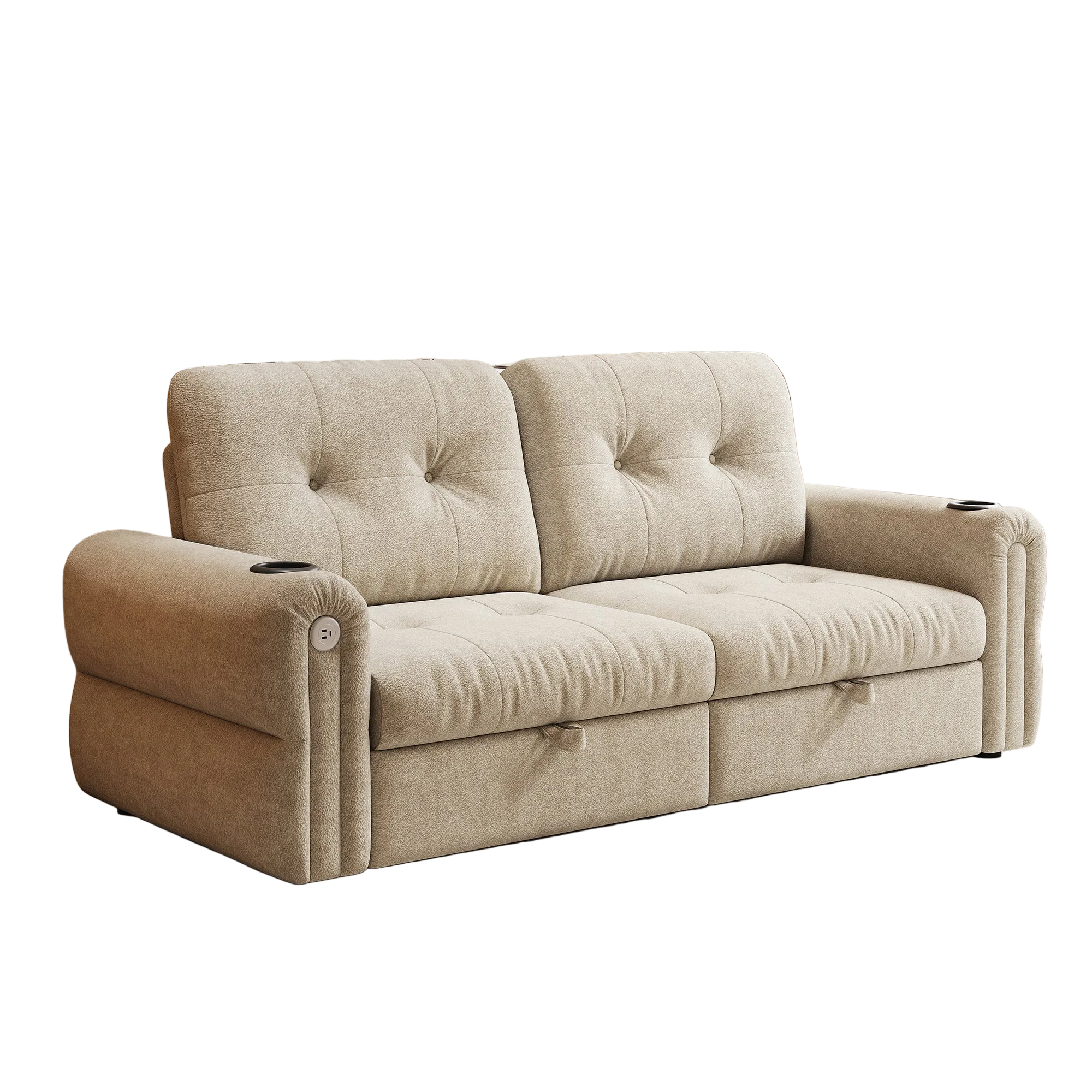 Somerset 77" Convertible Sofa Bed with Cup Holders and USB Charging