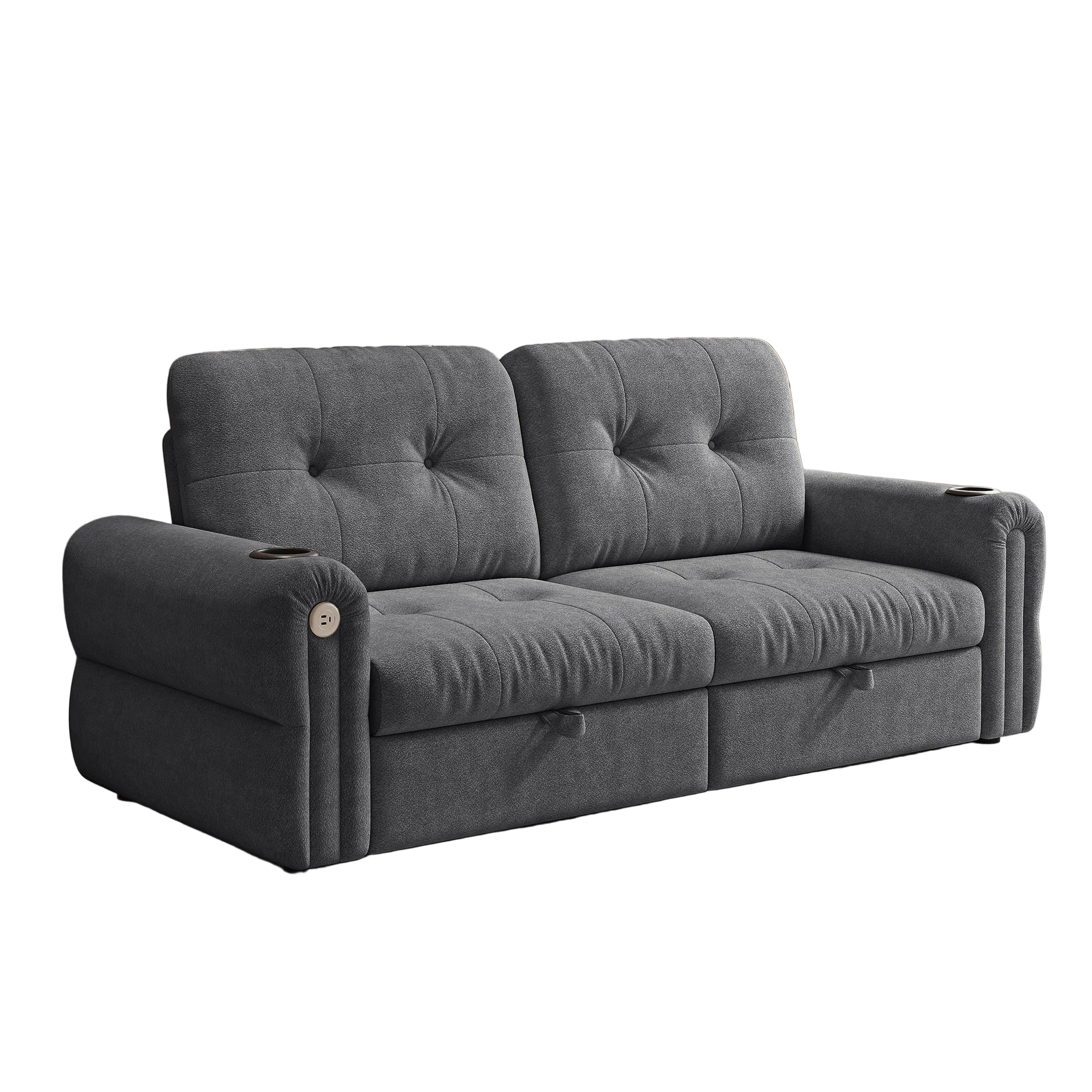 Somerset 77" Convertible Sofa Bed with Cup Holders and USB Charging