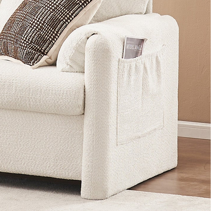 Arlington 77" Chenille Upholstered 3-Seater Sofa with Side Pocket