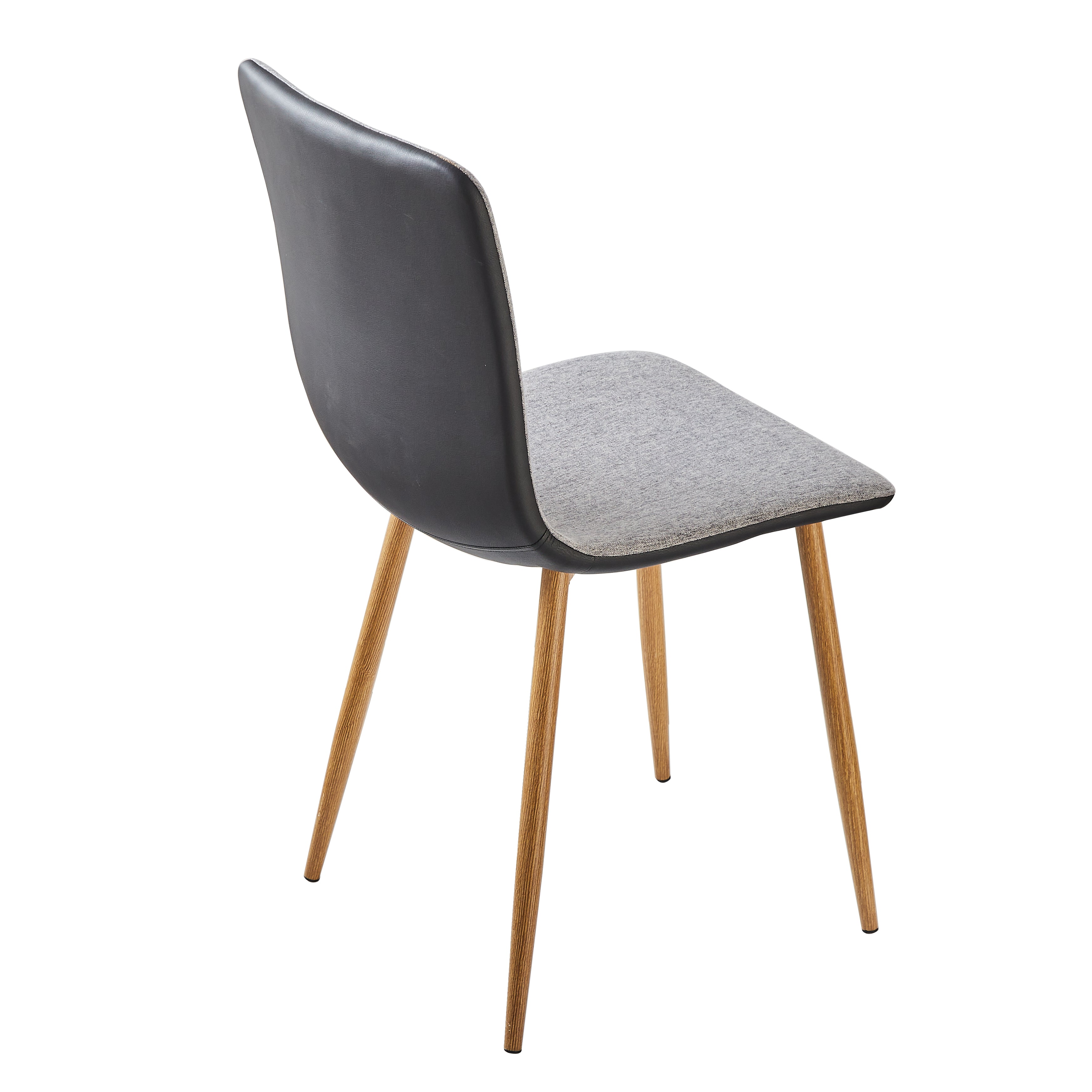 Homy Casa Lancelot 5PC Dining Table Set 63” Walnut Table with 4 Scargill Upholstered Chairs,Grey