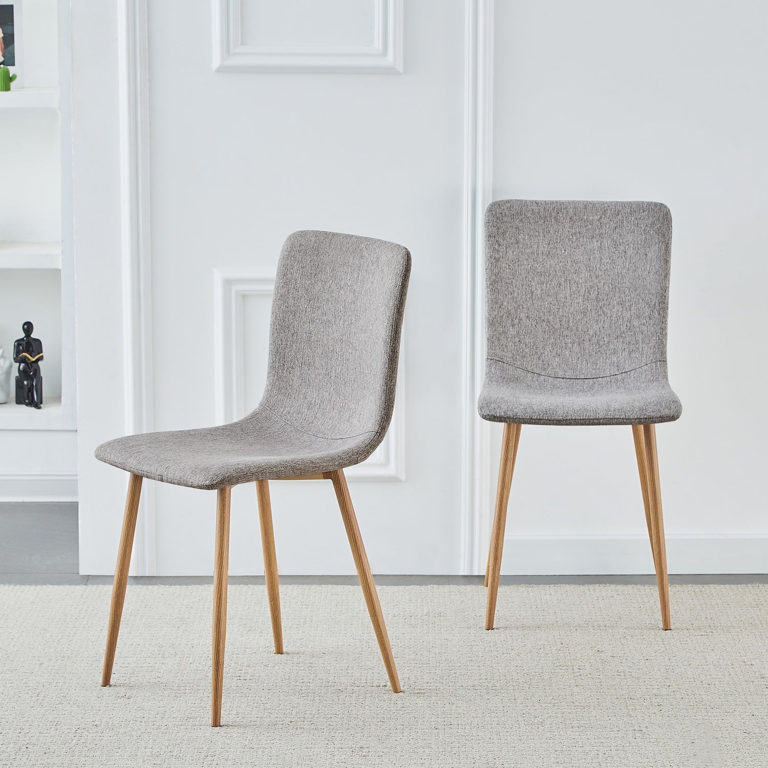 Scargill Modern Upholstered Dining Chairs with Oak Wood-Tone Legs Set of 4