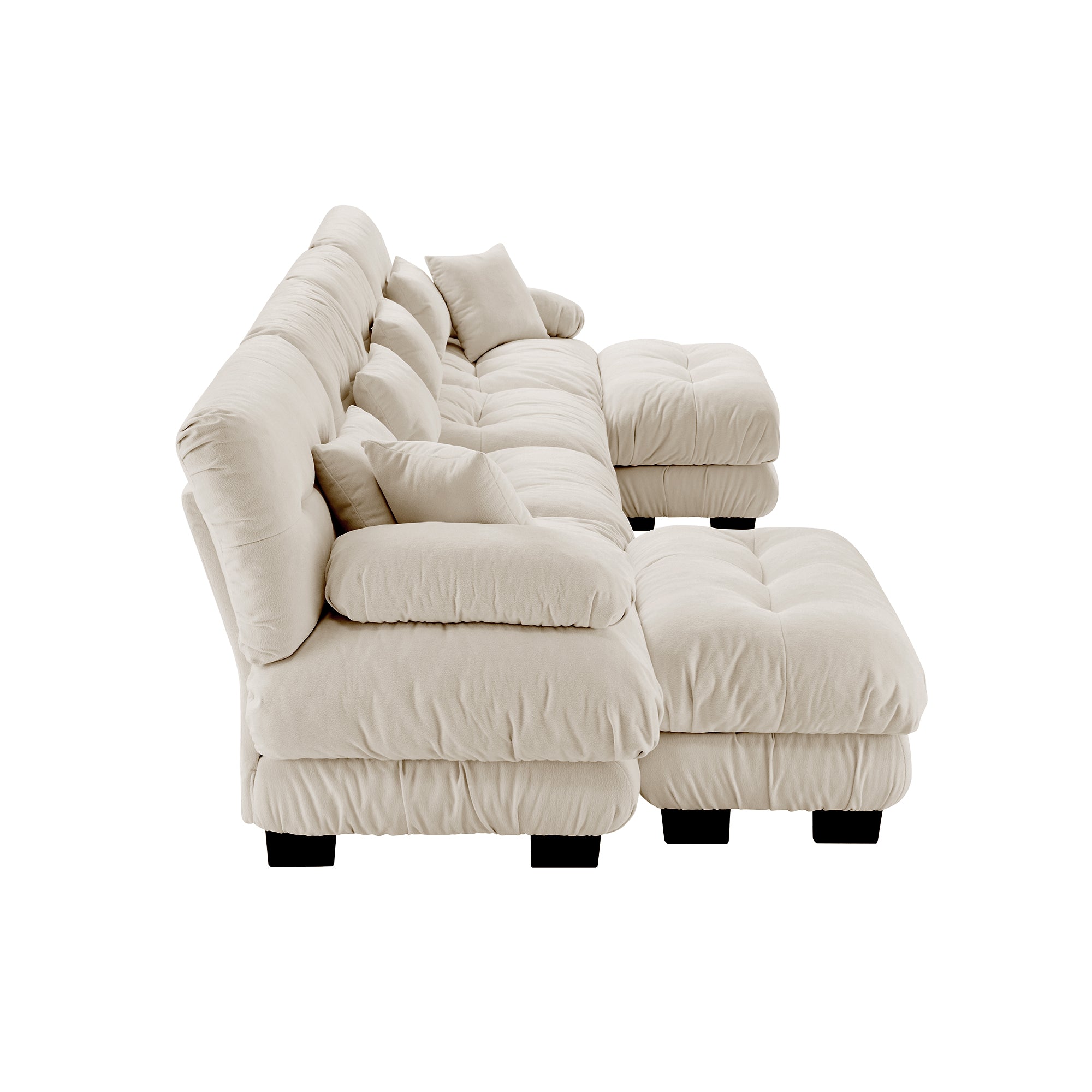 Monterey 173" Oversized Modular Chenille U-Shaped Cloud Sectional Sofa with 2 Ottomans