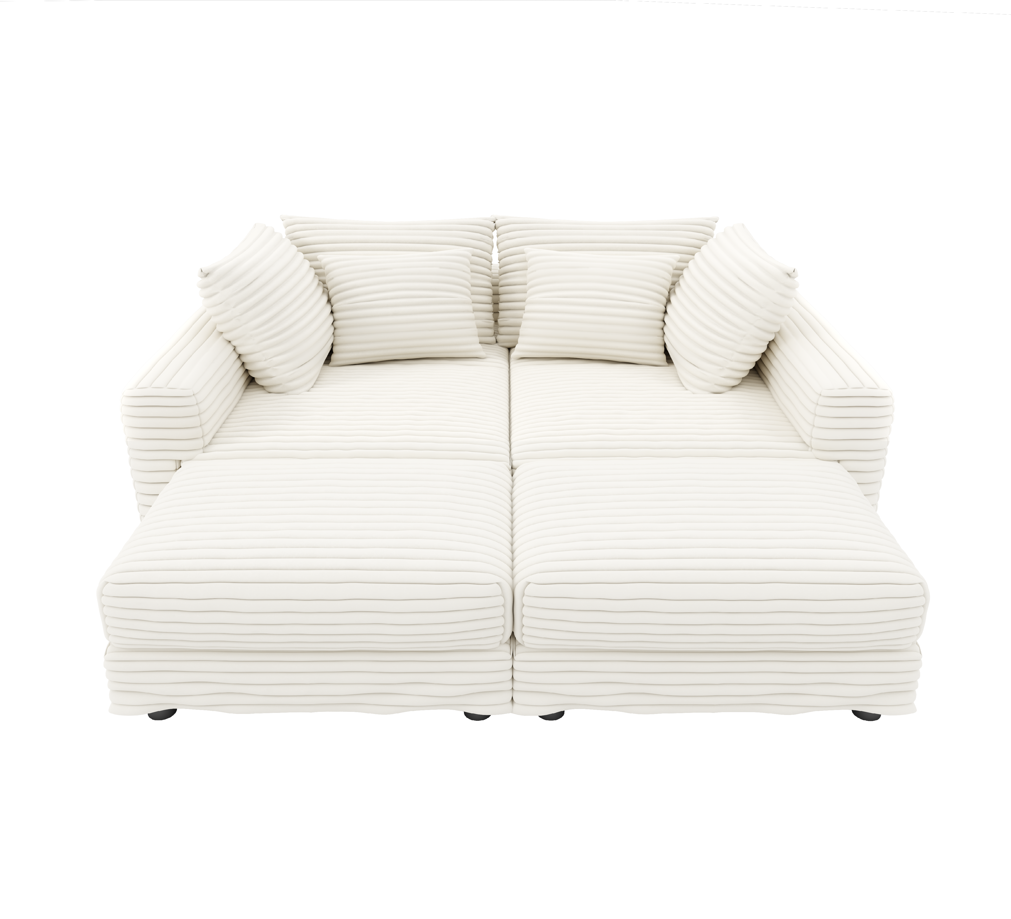 Norwalk 102" Modular Plush Corduroy U-Shaped Sectional Sofa with 2 Movable Ottomans
