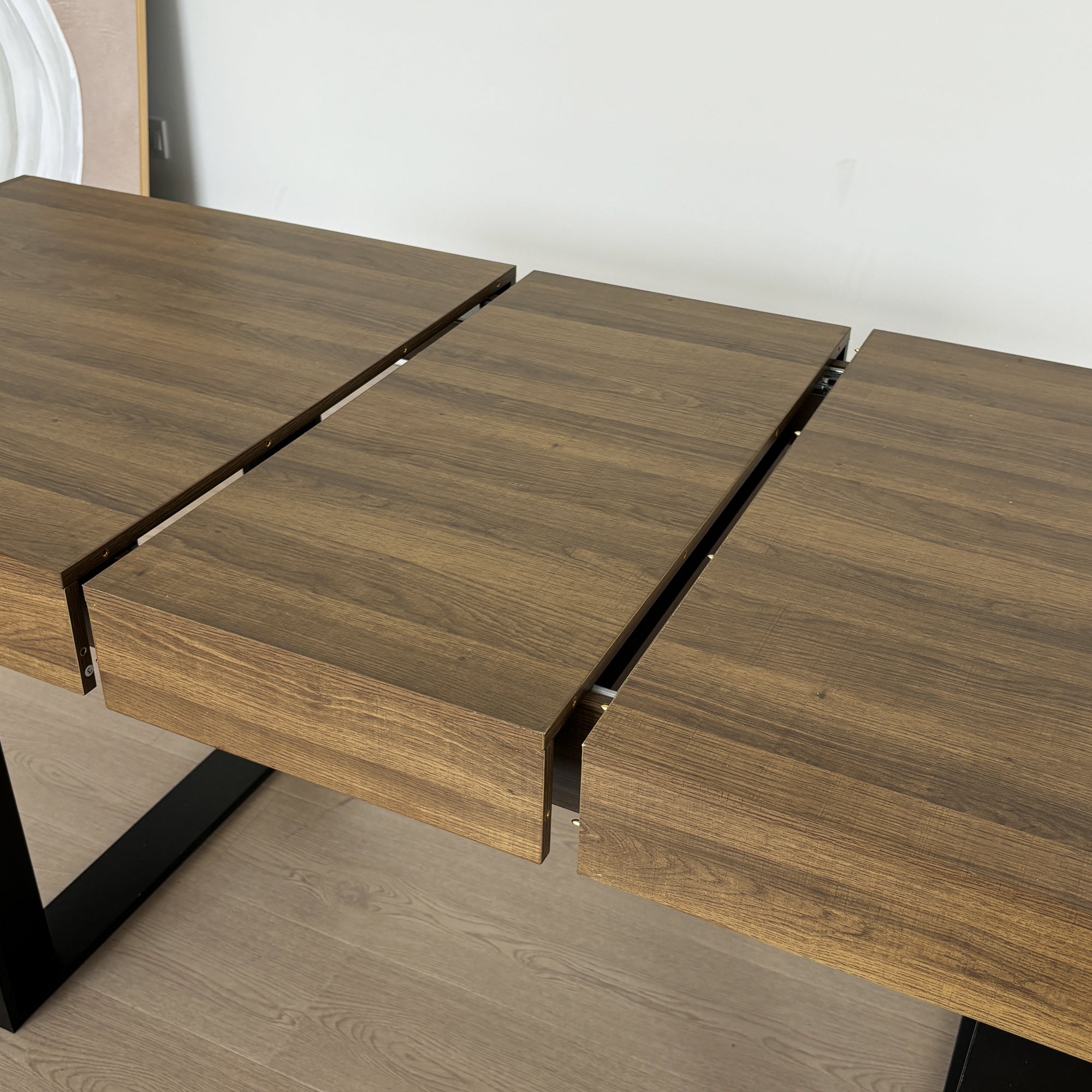 Brombach 63–78.7" Aged-Wood Extendable Rectangular Dining Table