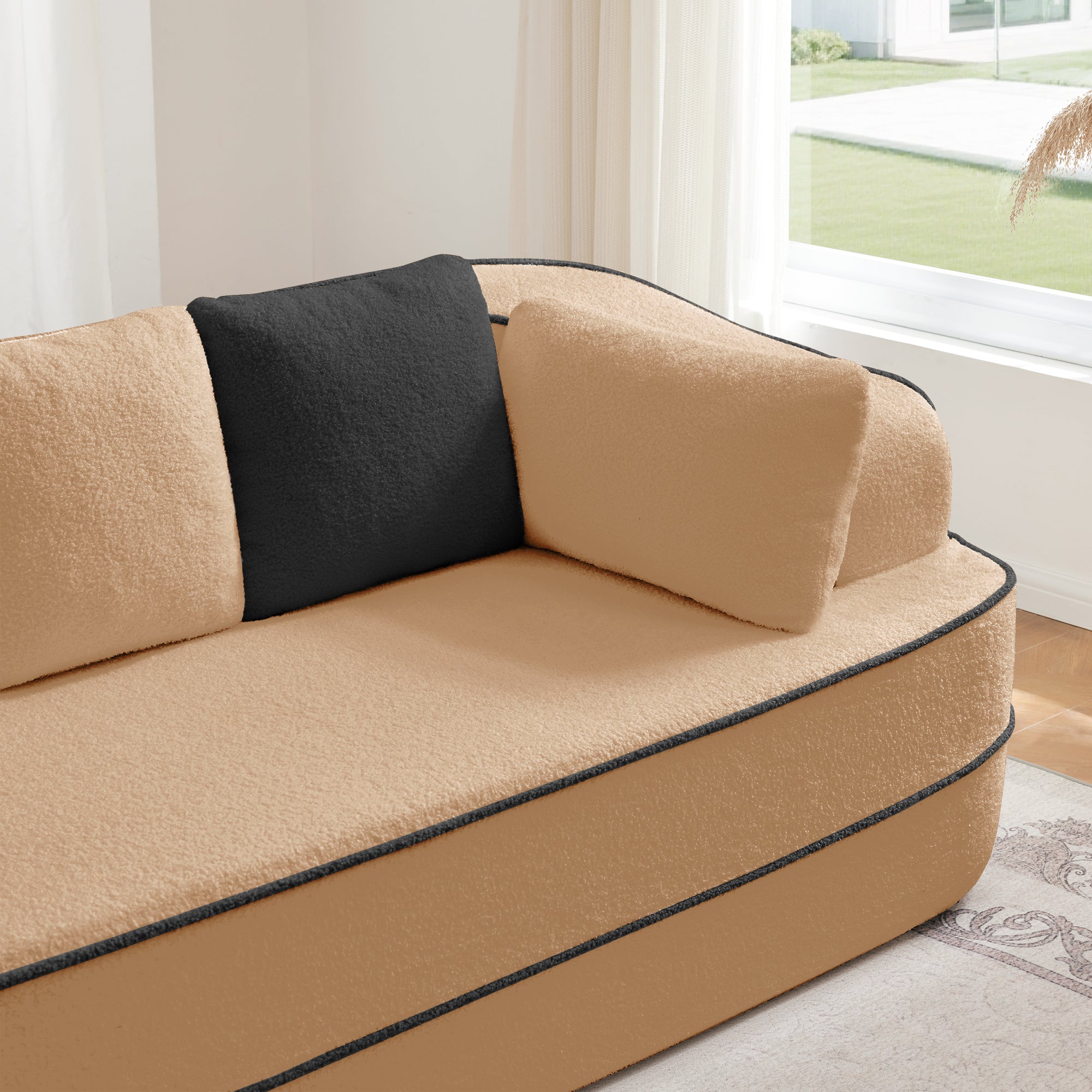 Gilbert 106" Teddy Fabric Modular Sectional Sofa with Left L-Shaped Chaise