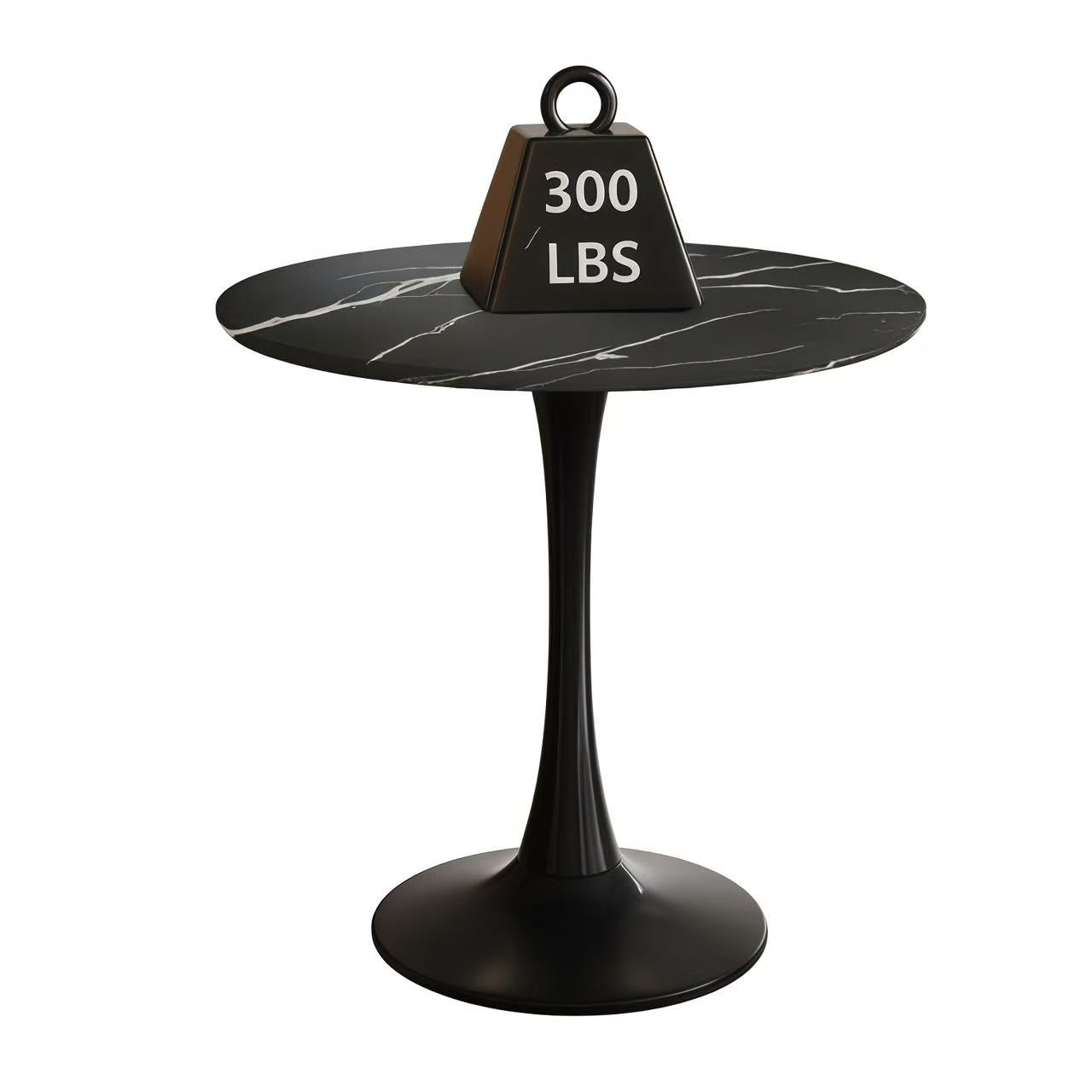 Homy Casa Luna 24" Mid Century Modern Round Dining Table with MDF Top and Steel Base