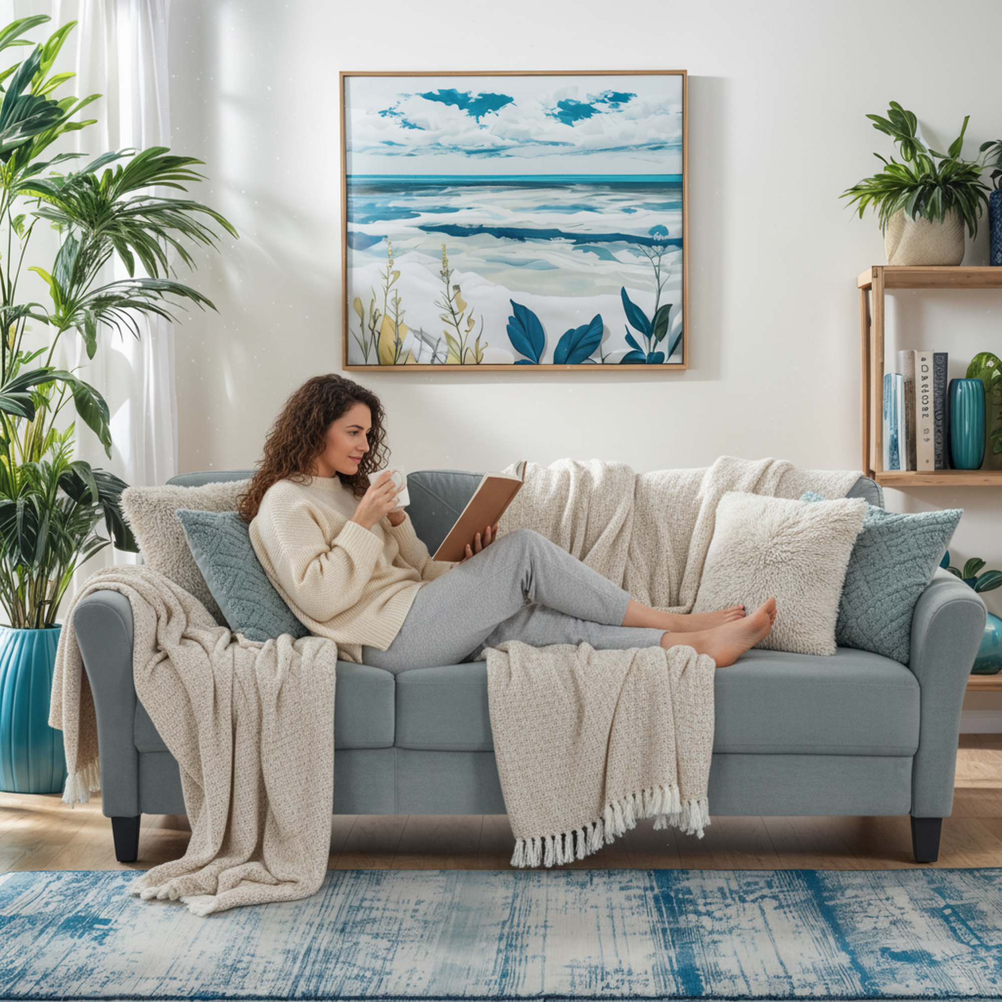 1-Pack Gray Sectional Sofa, Modern Space-Saving Furniture, Velvet Upholstery with Thick Cushions, Modular Detachable Design for Living Room, Bedroom, Office, Easy Assembly, Durable and Comfortable Seating