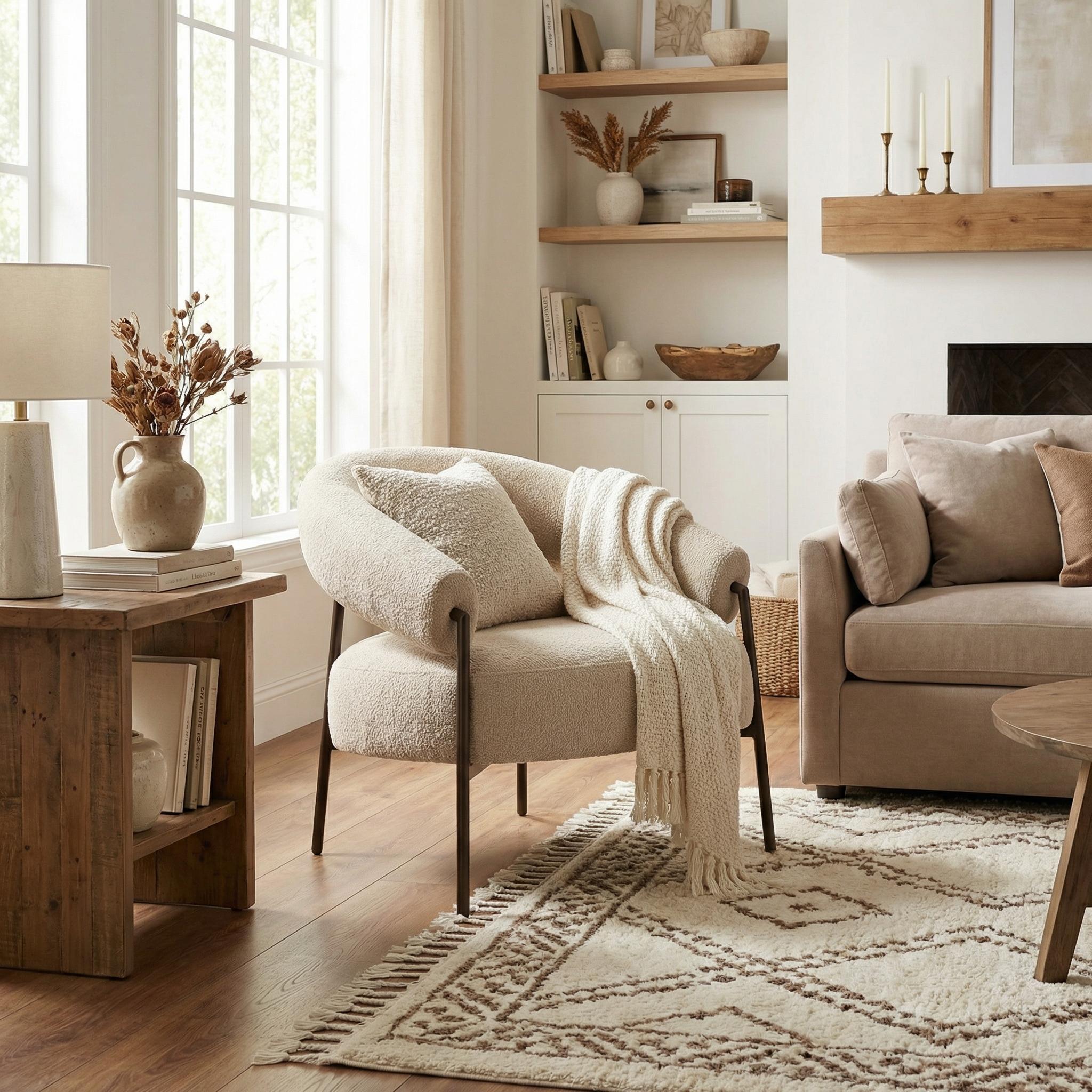 Mino Modern Fabric Accent Chair Single Seat Brown