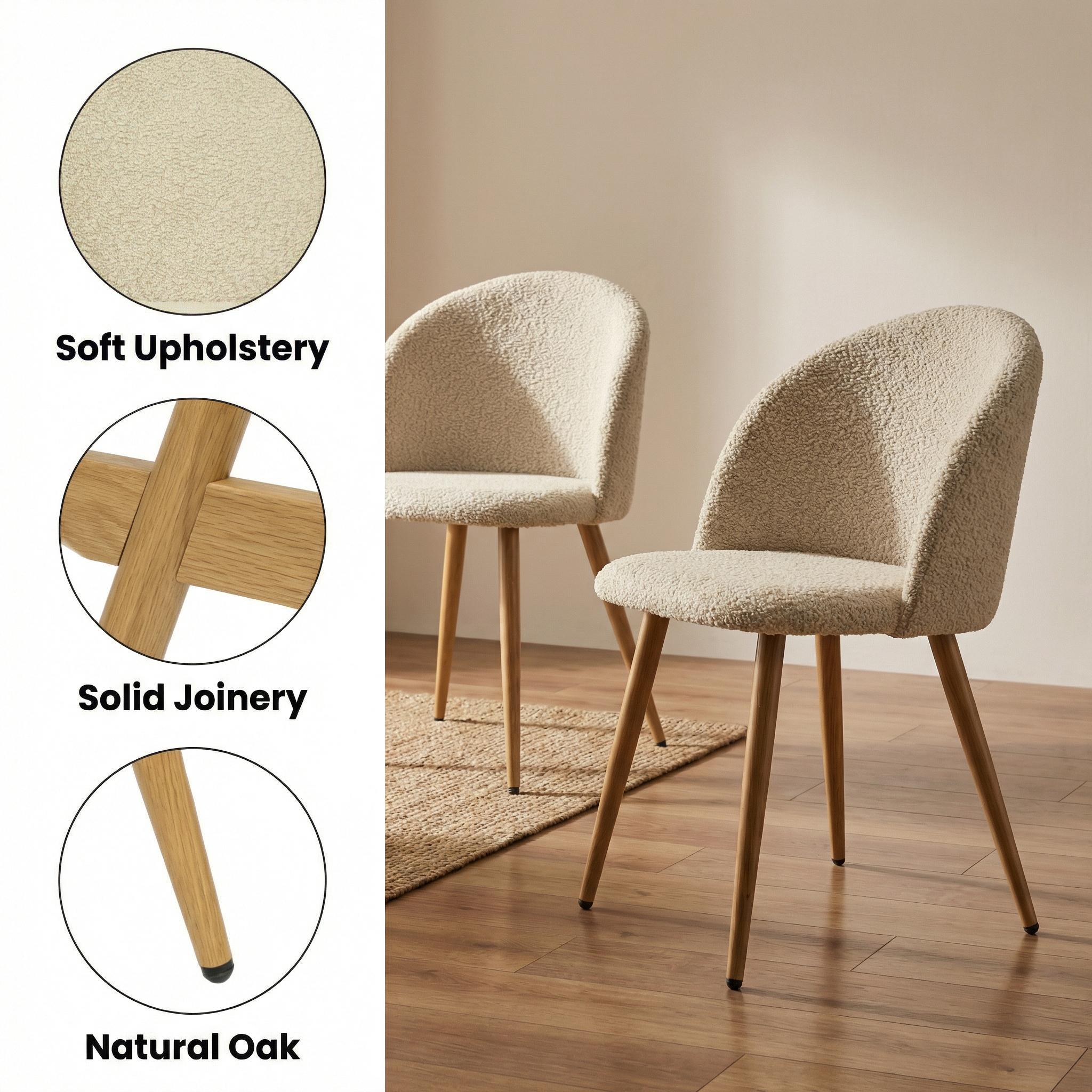 Homy Casa Clift 3PC Dining Set 31.5” White Round Dining Table with 2 Zomba Beige Fabric Dining Chairs