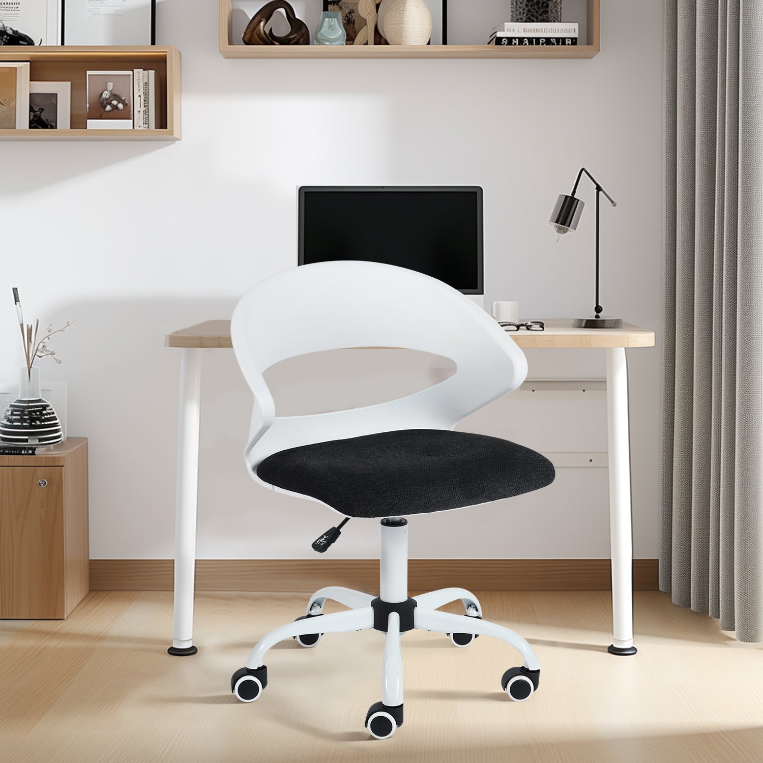 Dot White PP Adjustable Height Swivel Desk Chair - HomyCasa - HomyCasa