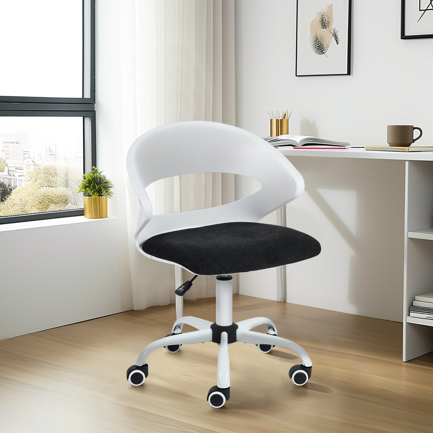 Dot White PP Adjustable Height Swivel Desk Chair - HomyCasa - HomyCasa